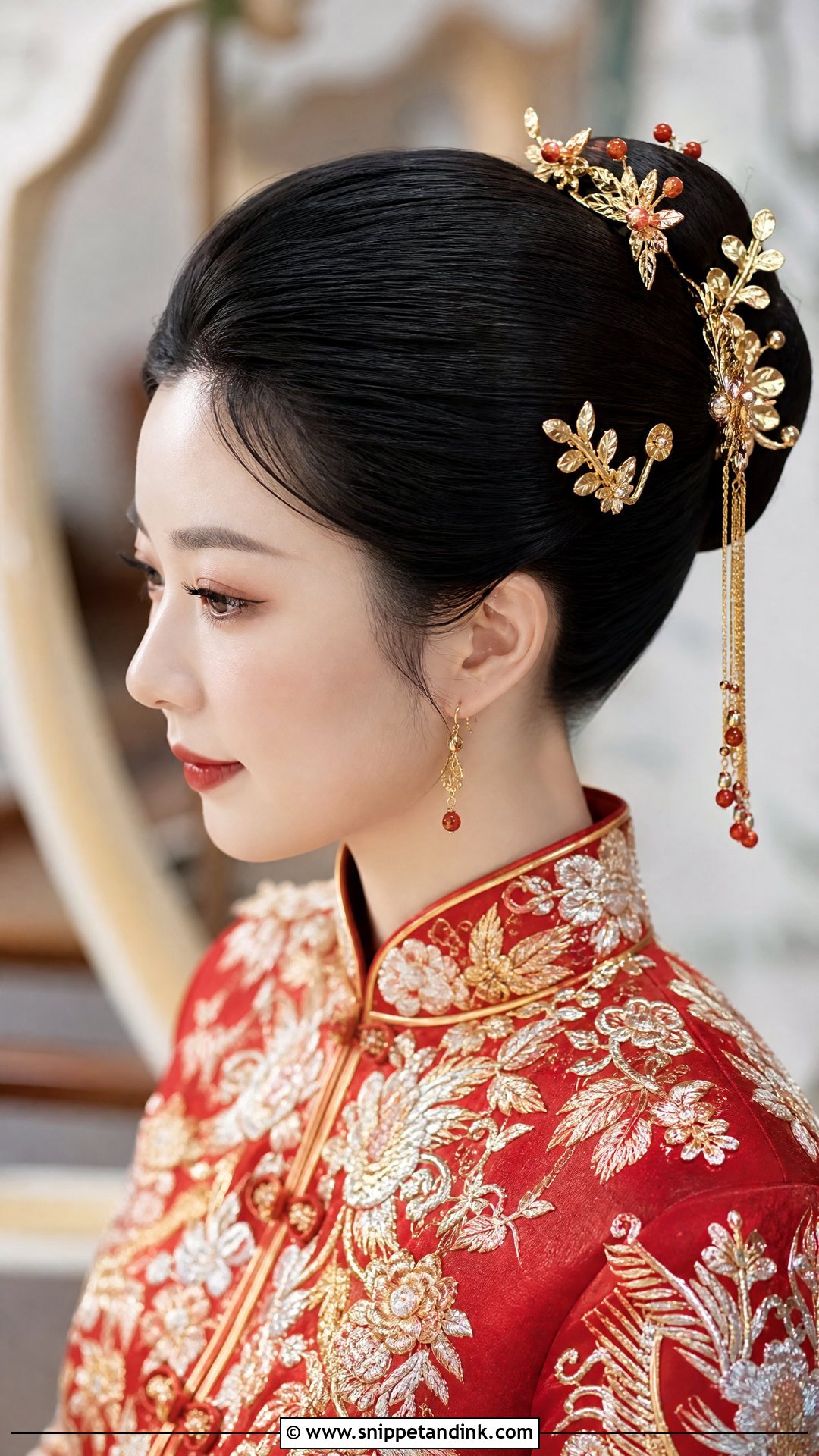 Classic Guan Bun for Tea Ceremony - Snippet and Ink - 20 Chinese Wedding Hair Ideas
