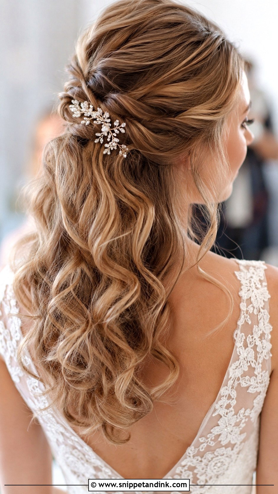 Classic Half Up Half Down Wedding Hair - Snippet and Ink - 30 Timeless Bridal Hair Ideas