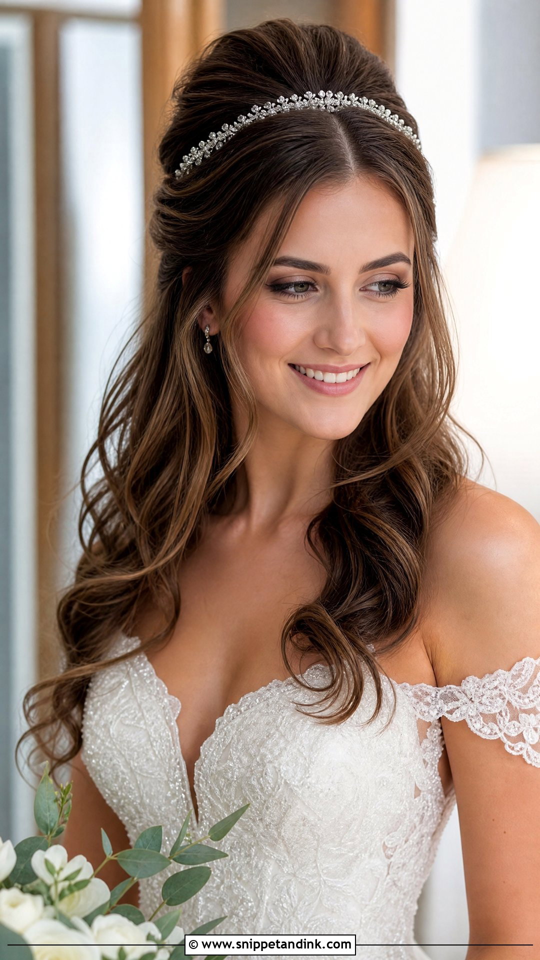 Classic Half Up With Bouffant - Snippet and Ink - 20 Mid Length Wedding Hair Ideas