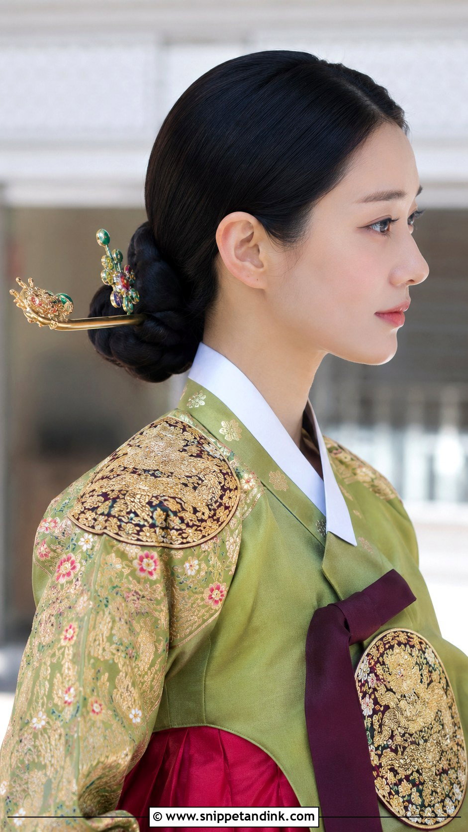 Classic Hanbok Chignon With Binyeo - Snippet and Ink - 30 Korean Wedding Hair Ideas