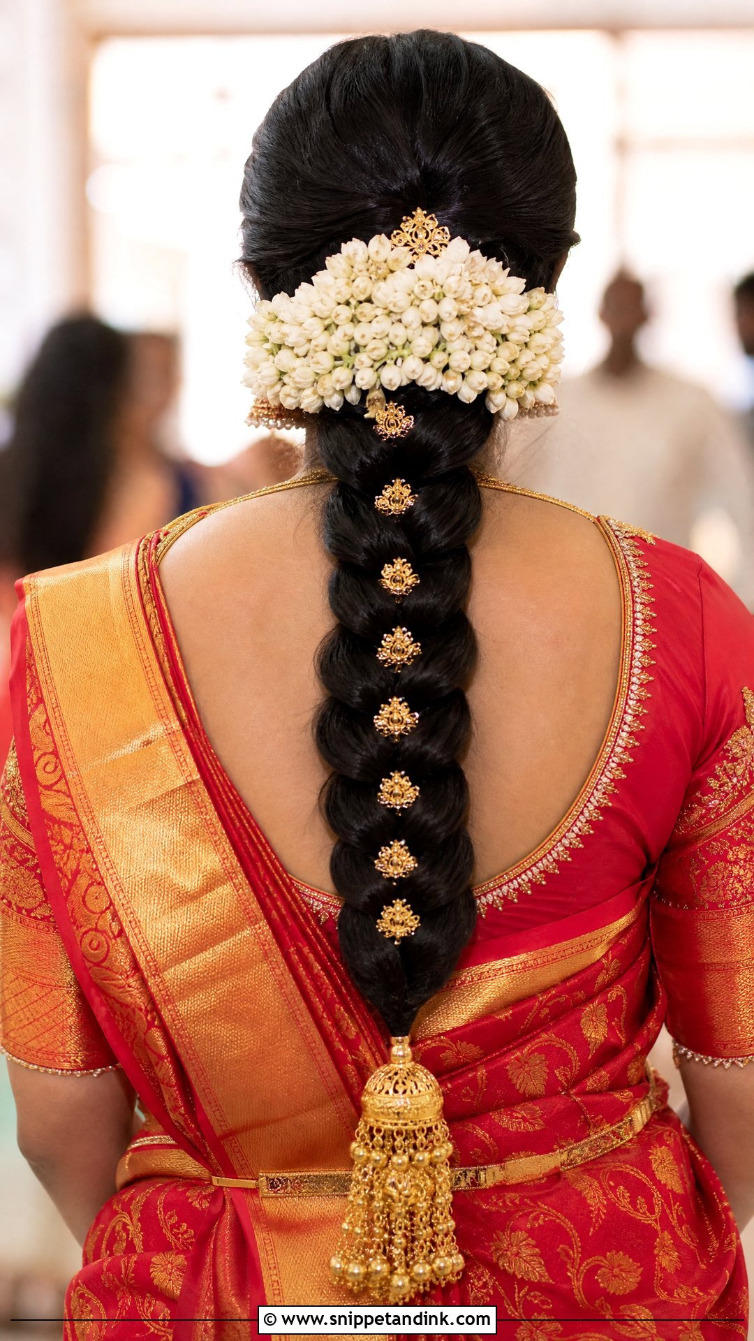 Classic Jasmine Braid for Muhurtham - Snippet and Ink - 20 Bridal Muhurtham Hairstyle Ideas
