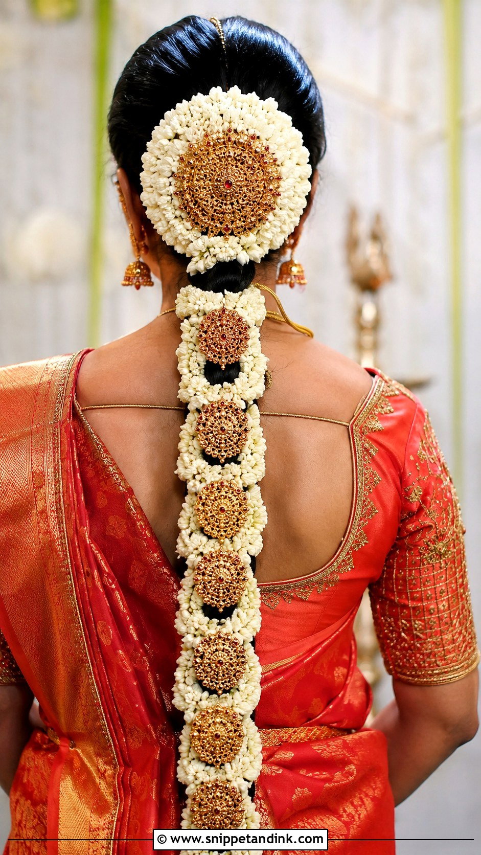 Classic Jasmine Braid for South Indian Brides - Snippet and Ink - 25 South Indian Bride Muhurtham Hairstyle Ideas