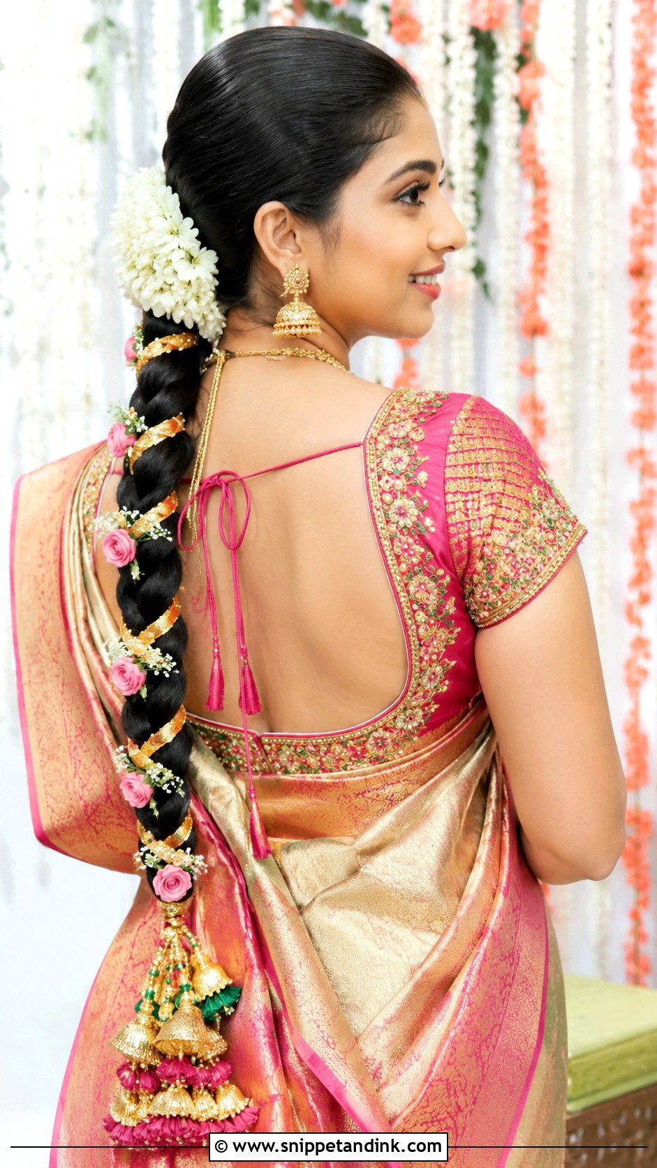 Classic Long Braid With Parandi - Snippet and Ink - 20 Indian Non Bridal Hairstyles
