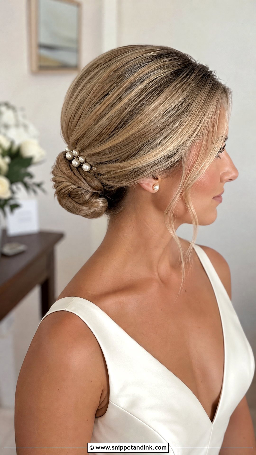 Classic Low Bun Bride Hairstyle - Snippet and Ink - 15 Classy Bride Hairstyles
