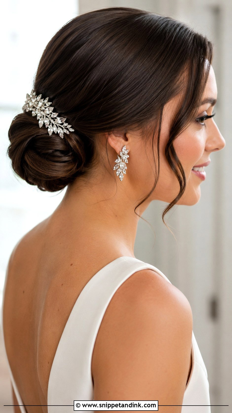 Classic Low Bun Wedding Hairstyle - Snippet and Ink - 20 Wedding Hair for Long Hair Ideas