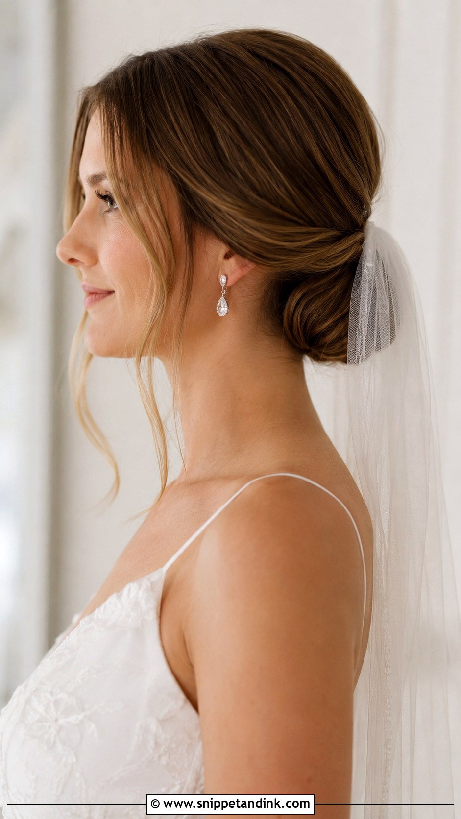 Classic Low Bun Wedding Hairstyle - Snippet and Ink - 20 Wedding Hairstyles Videos