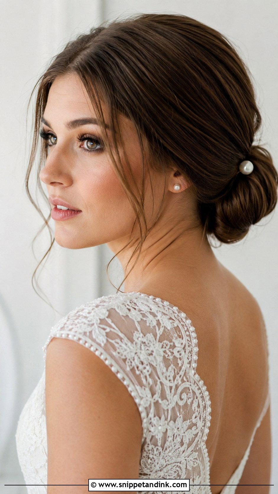 Classic Low Bun Wedding Hairstyle - Snippet and Ink - 25 Wedding Bridal Hair Ideas