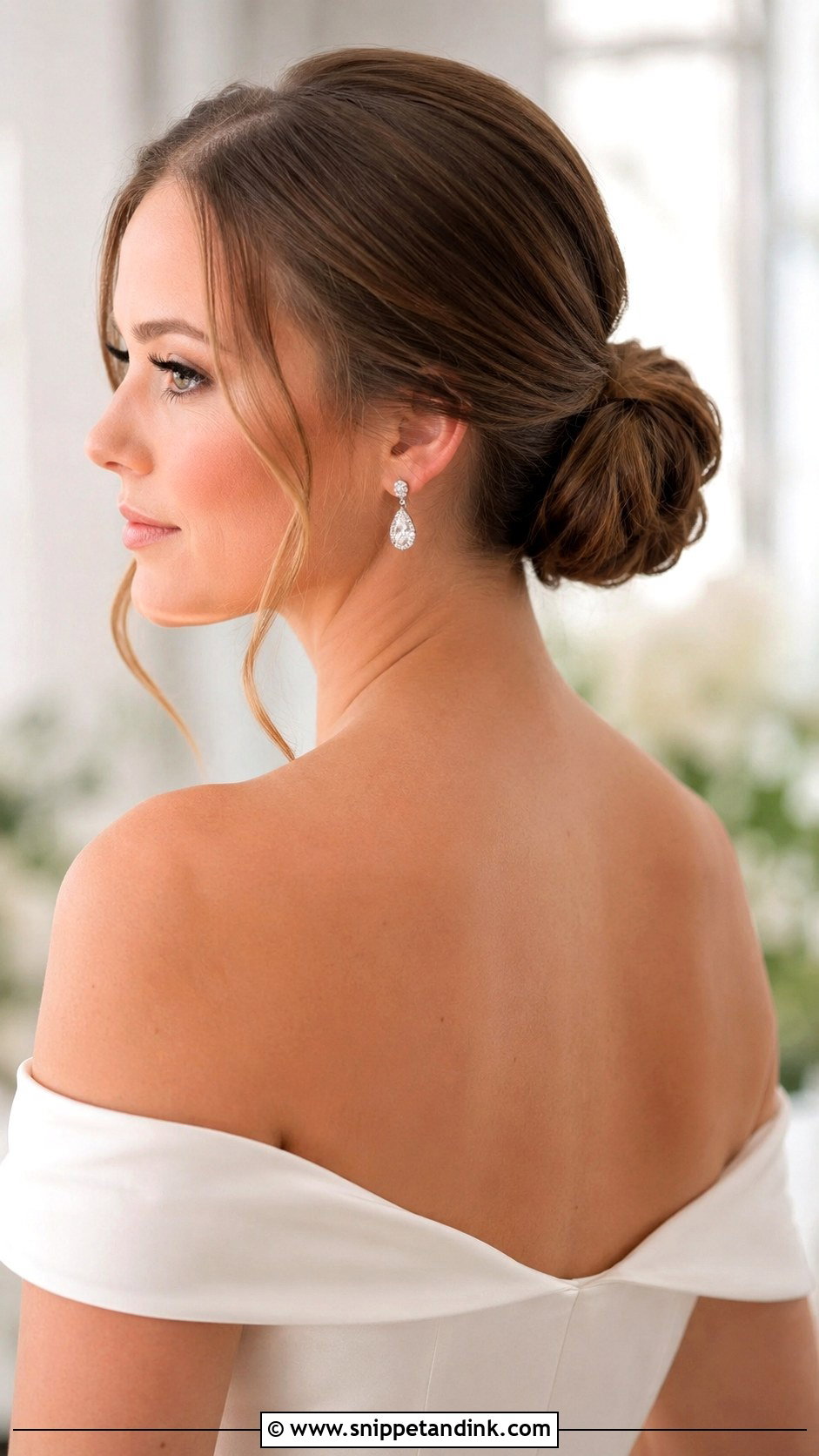 Classic Low Bun Wedding Hairstyle - Snippet and Ink - 30 Bride Hairstyle Ideas