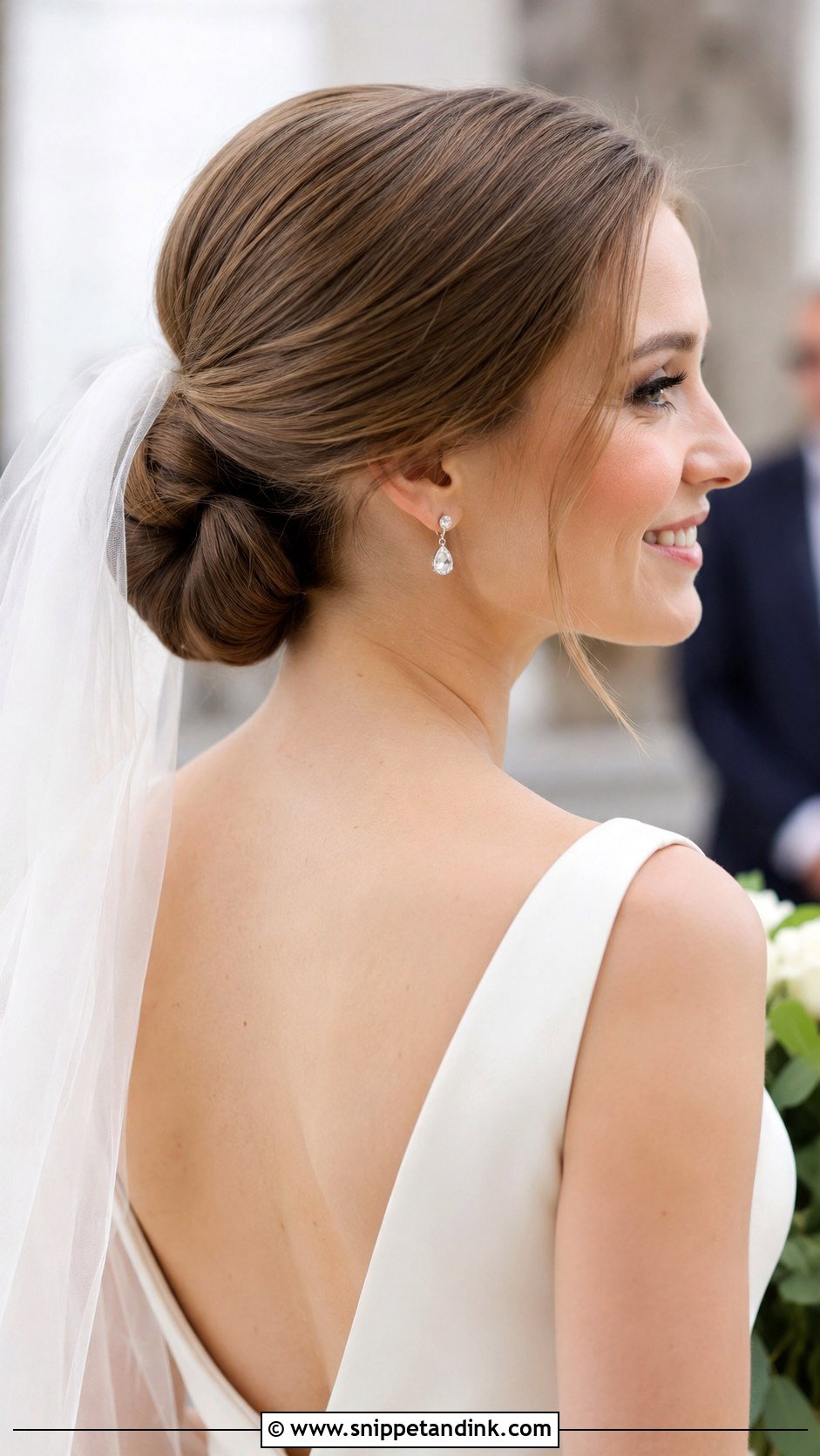 Classic Low Bun Wedding Hairstyle - Snippet and Ink - 35 Hairstyle for Wedding Ideas
