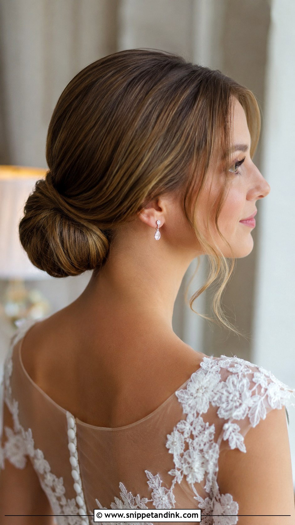 Classic Low Bun for Brides - Snippet and Ink - 35 Bride Hair Ideas