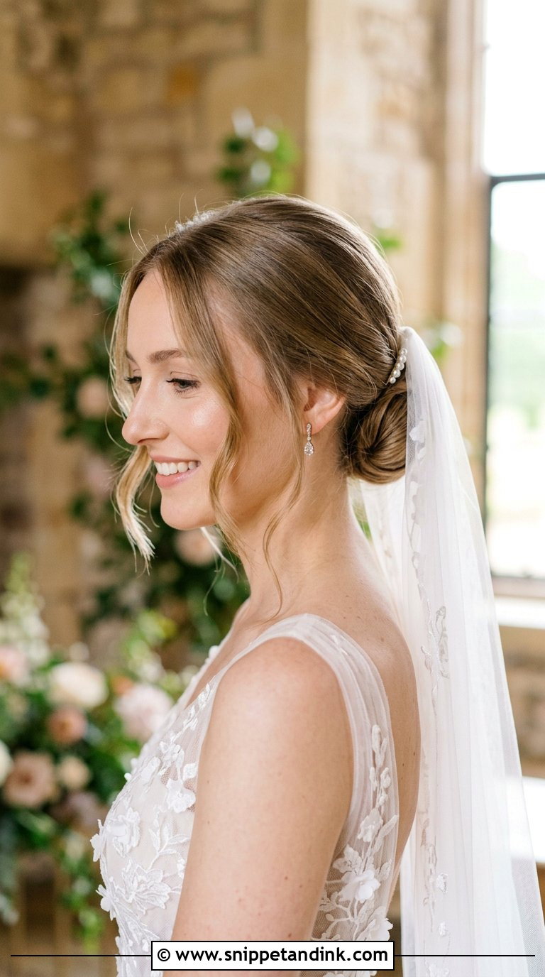 Classic Low Bun for Brides - Snippet and Ink - 20 Bridal Hair Styling Ideas