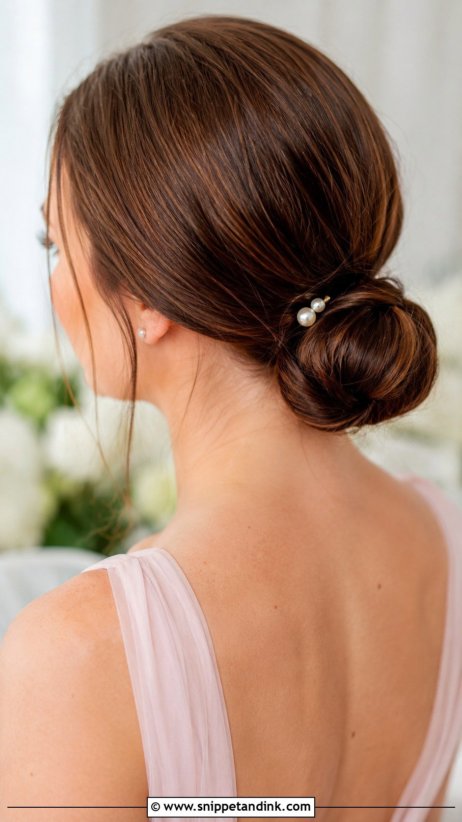 Classic Low Bun for Bridesmaids - Snippet and Ink - 20 Bridal Party Hairstyles