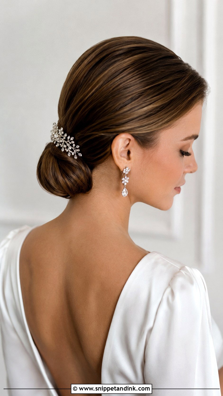 Classic Low Chignon - Snippet and Ink - 20 Winter Wedding Hair Ideas