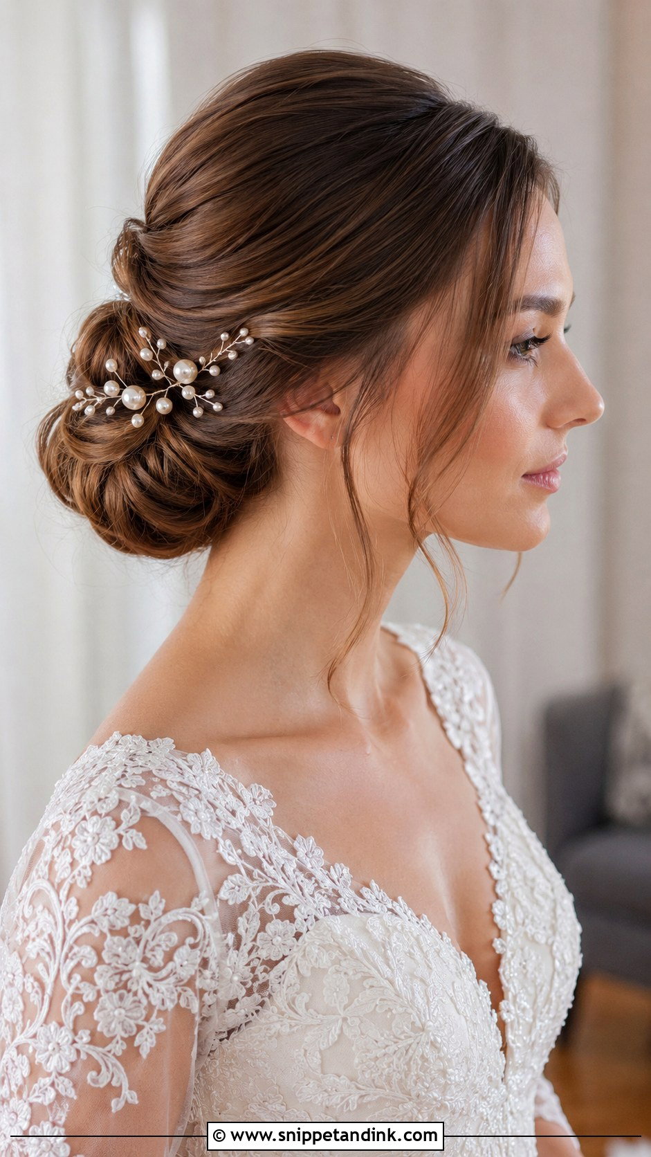 Classic Low Chignon - Snippet and Ink - 25 Elegant Bridal Hairstyles