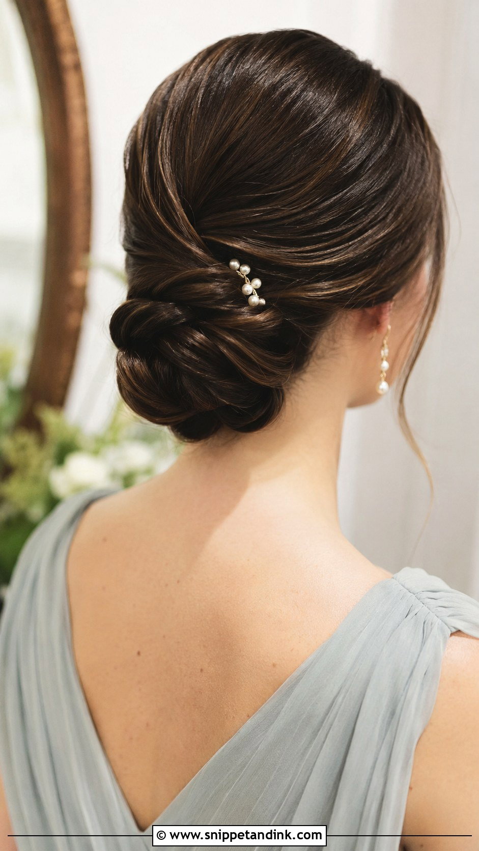 Classic Low Chignon - Snippet and Ink - 25 Wedding Guest Hair Updo Ideas