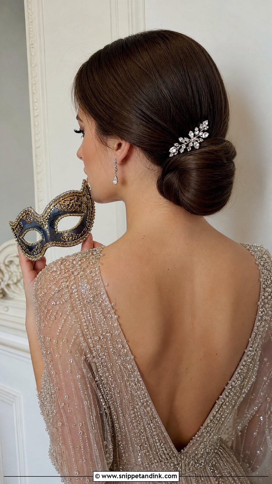 Classic Low Chignon - Snippet and Ink - 20 Hairstyles for Masquerade Ball