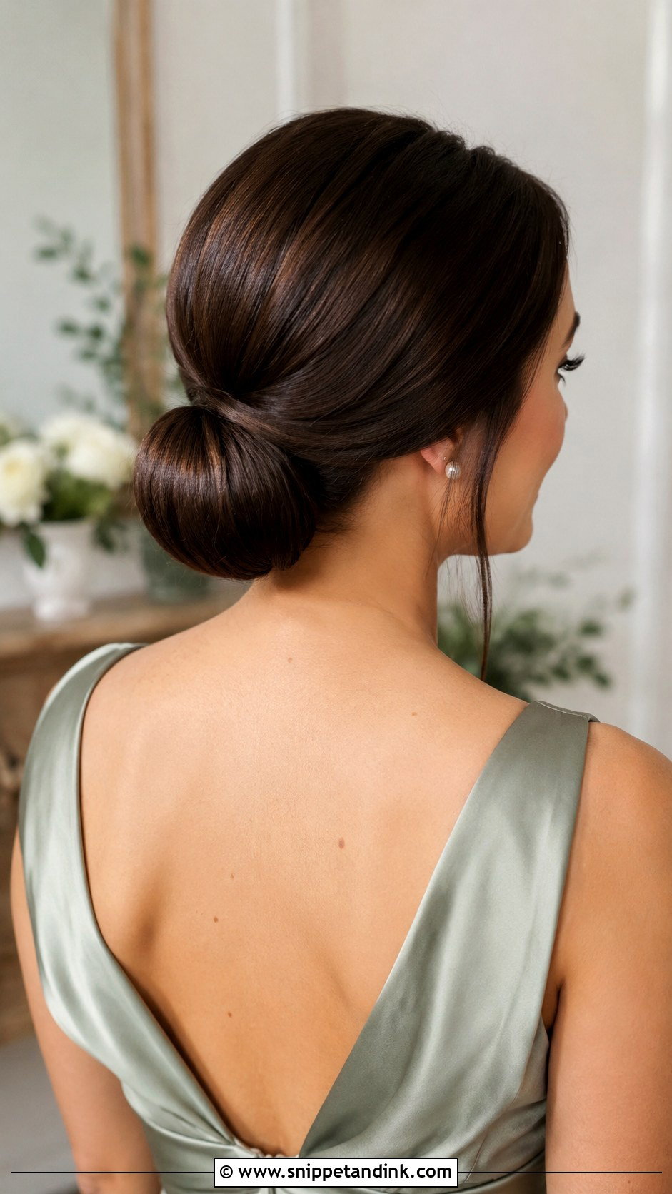 Classic Low Chignon For Bridesmaids - Snippet and Ink - 20 Bridesmaid Low Bun Hairstyles