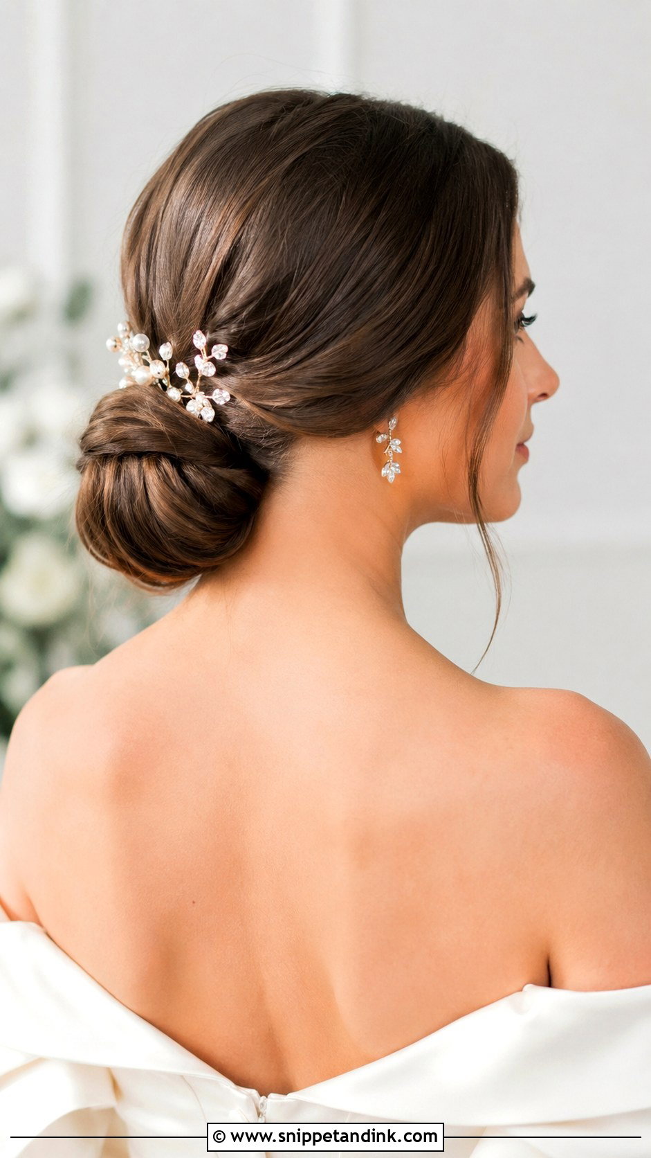 Classic Low Chignon Wedding Updo - Snippet and Ink - 20 Elegant Updo Wedding Hairstyles
