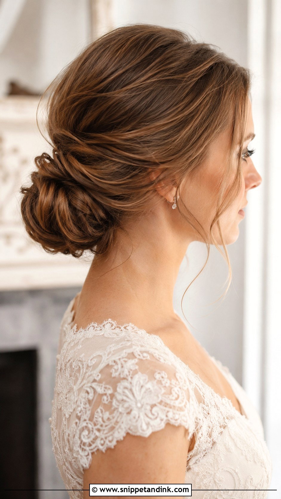 Classic Low Chignon Wedding Updo - Snippet and Ink - 20 Low Up Do Wedding Hair Ideas