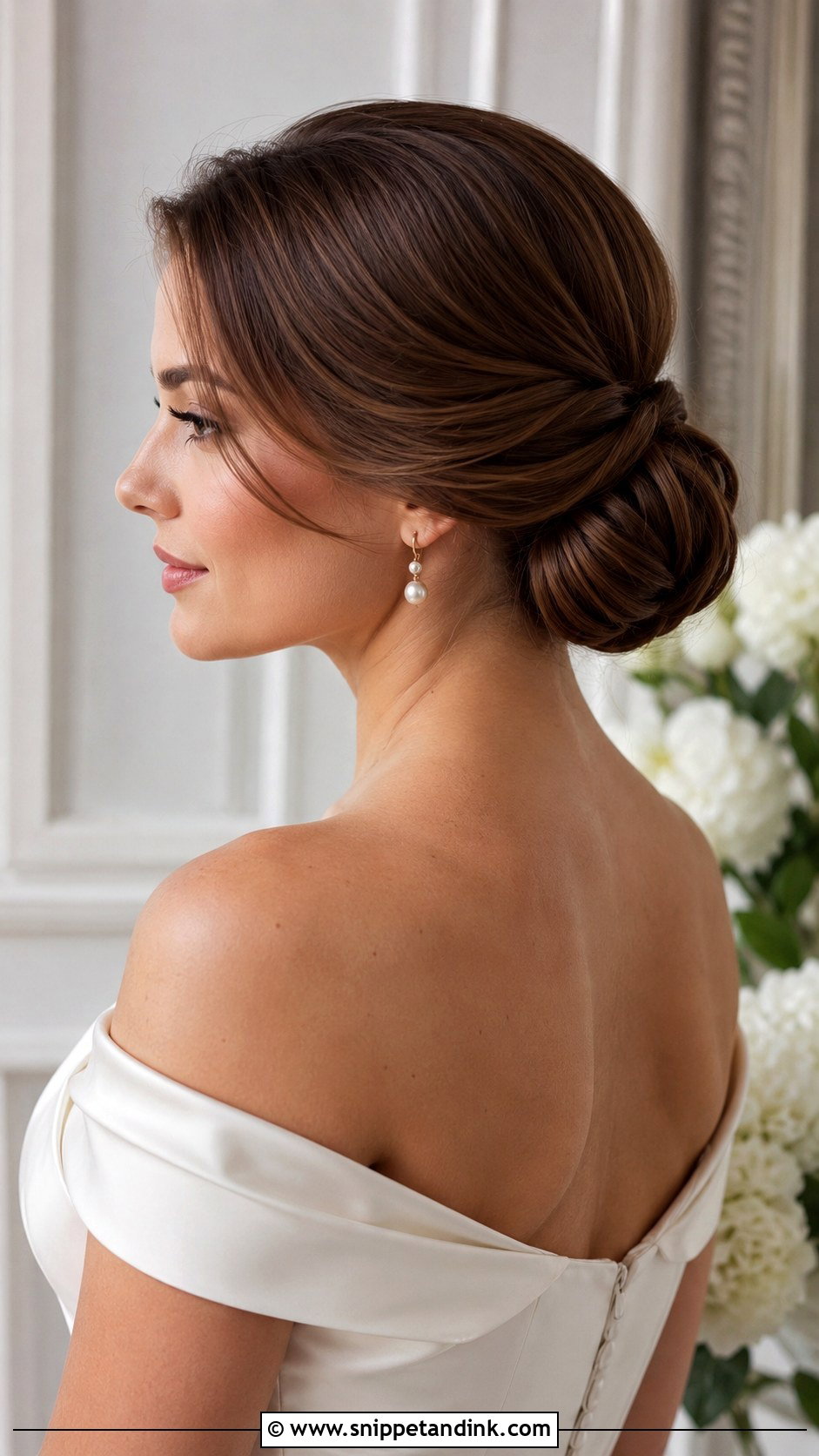 Classic Low Chignon for Brides - Snippet and Ink - 35 Hairstyles for Wedding