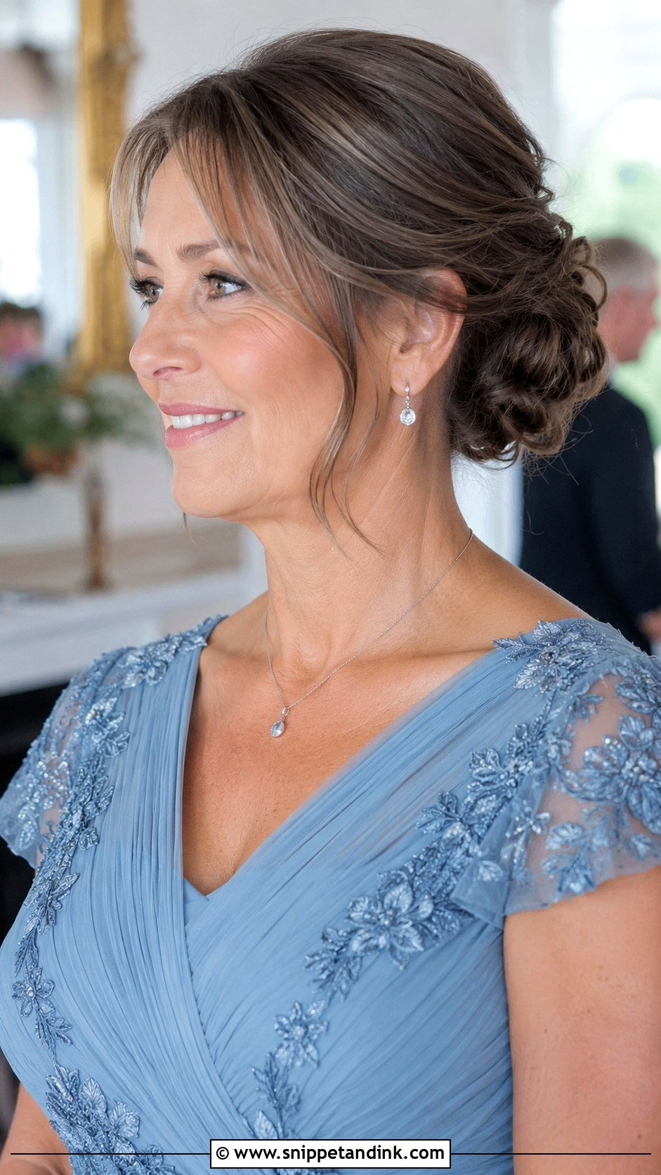 Classic Low Chignon for Mother of the Bride - Snippet and Ink - 30 Mother of Bride Hairstyles