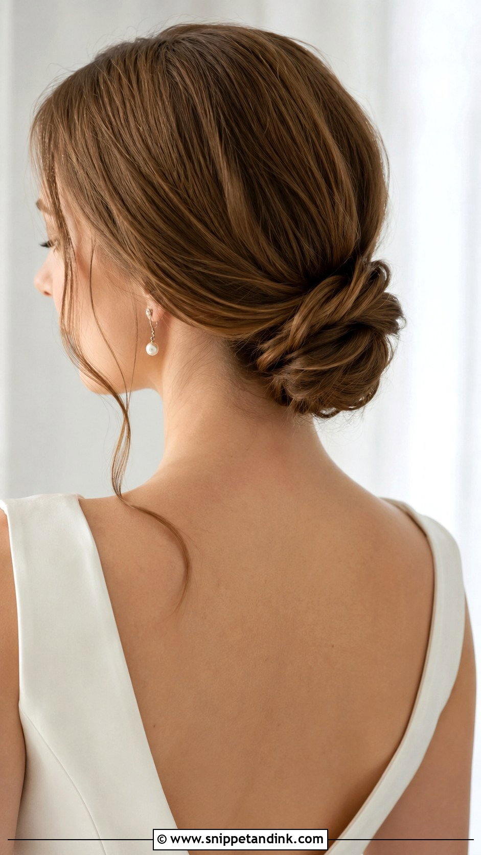 Classic Low Chignon for Short Hair - Snippet and Ink - 20 Short Hair Up Dos for Wedding