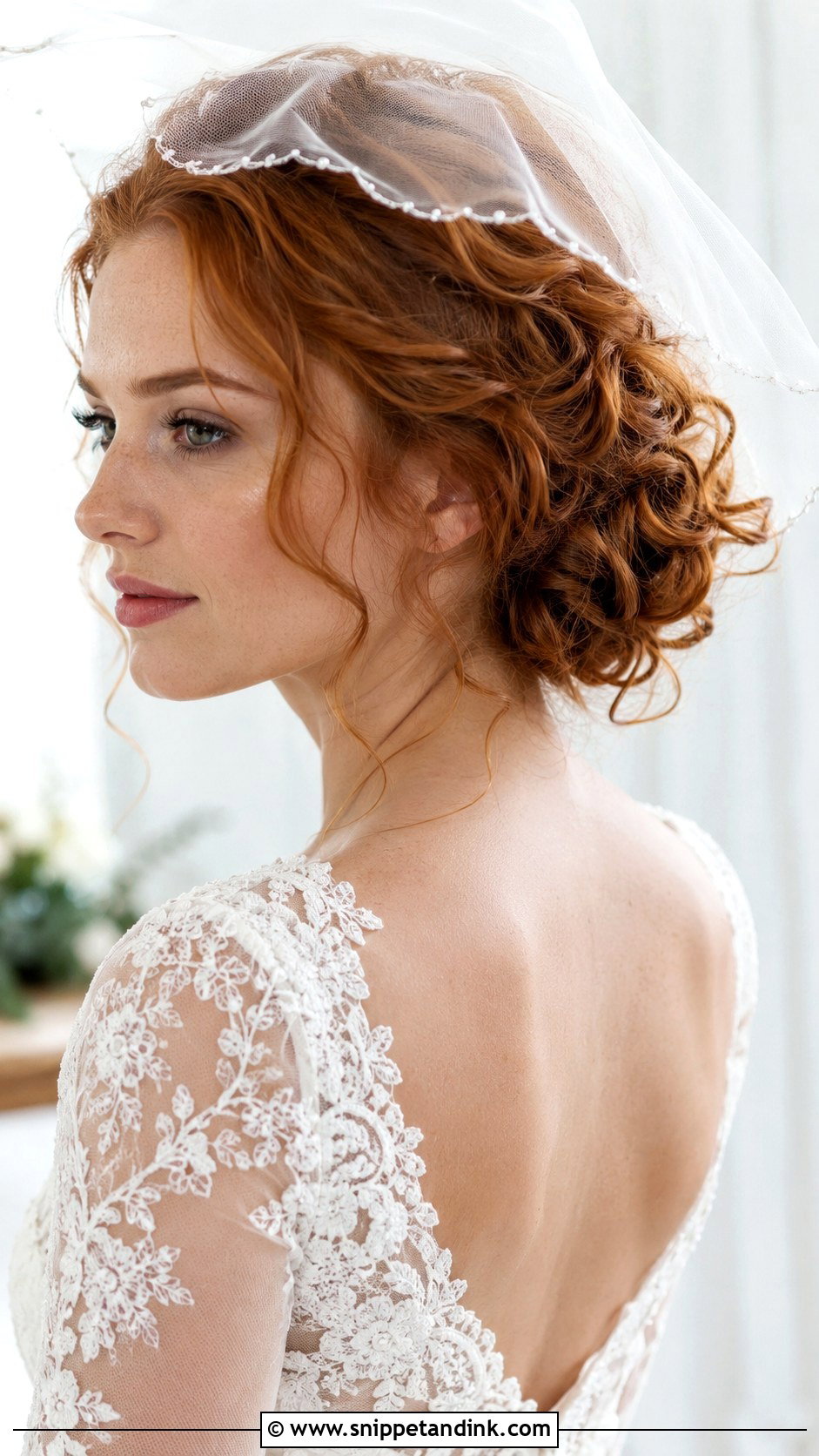 Classic Low Curly Updo - Snippet and Ink - 20 Updo Wedding Hairstyles for Short Hair