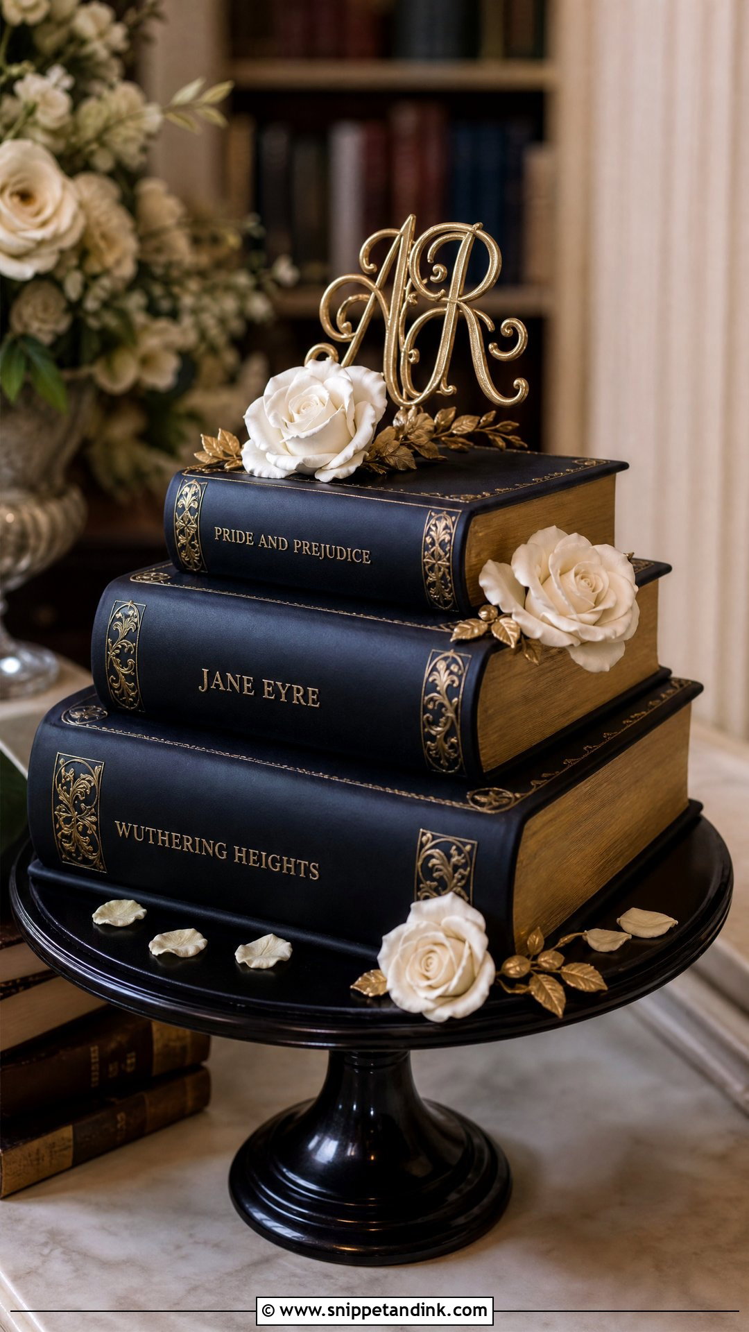 Classic Novel Wedding Cake - Snippet and Ink - 25 Book Theme Cake Ideas for Wedding