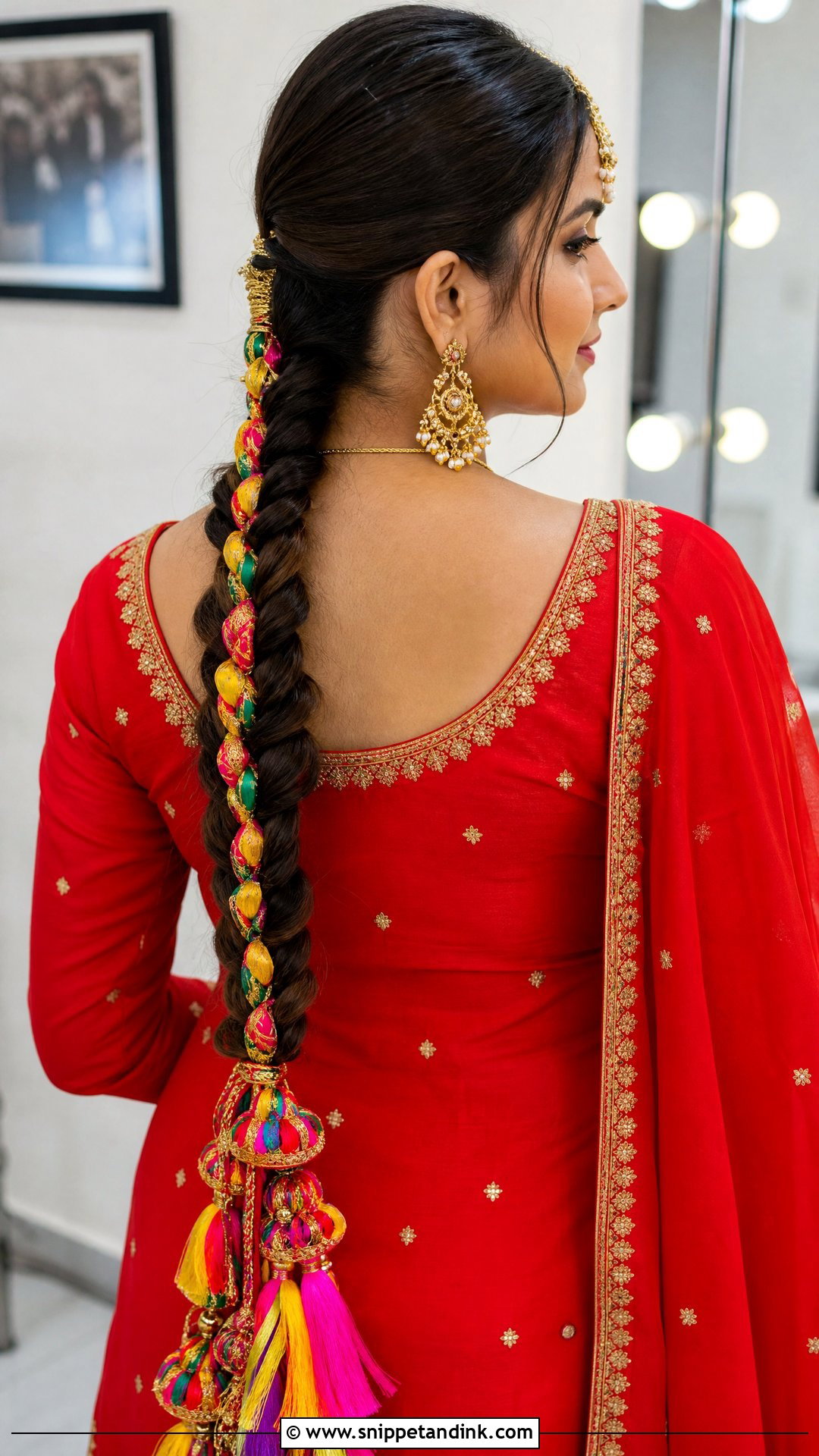 Classic Parandi Braid - Snippet and Ink - 20 Punjabi Bride Hairstyle Ideas