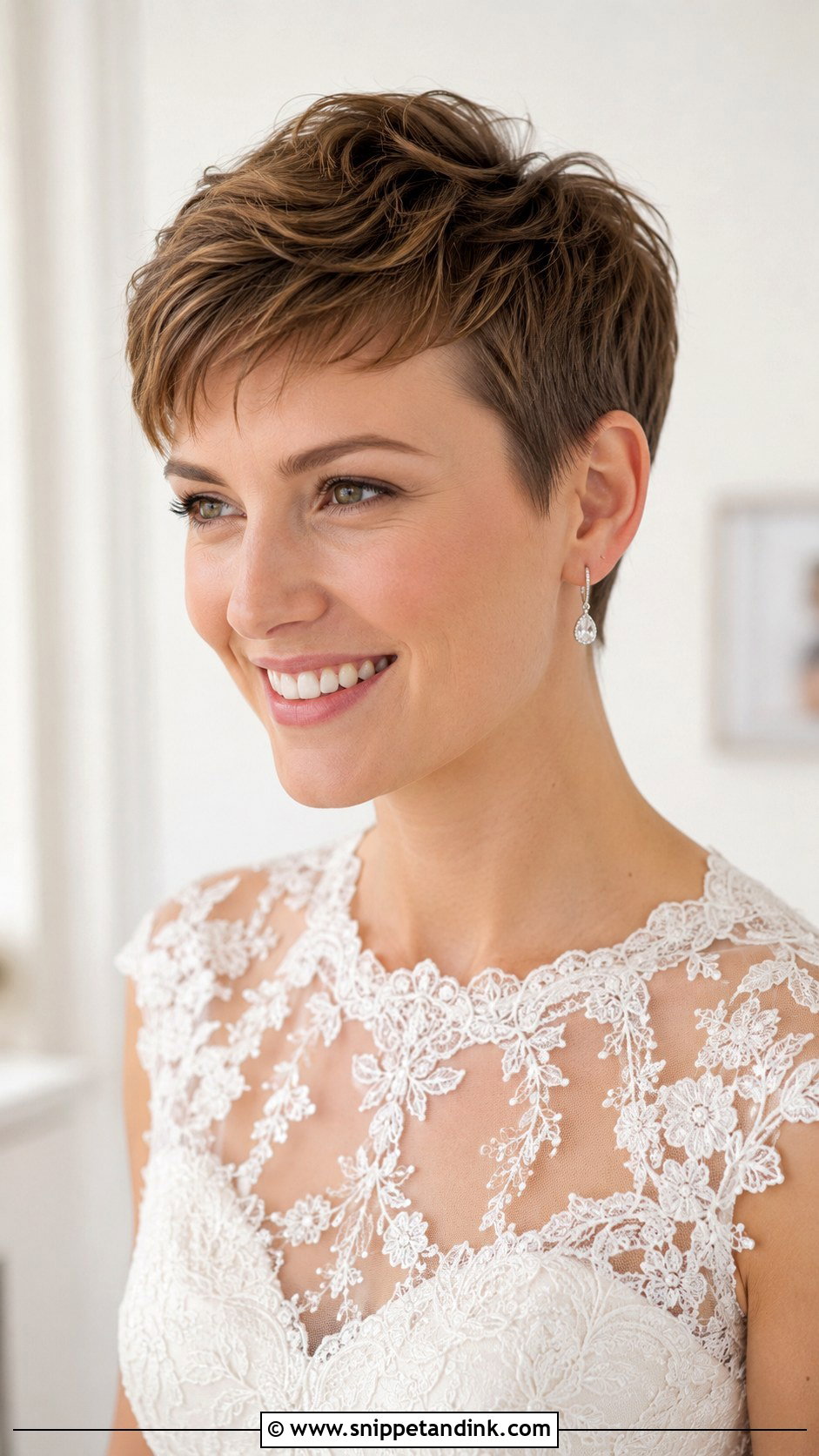 Classic Pixie Cut for Brides - Snippet and Ink - 30 Short Hair Wedding Ideas