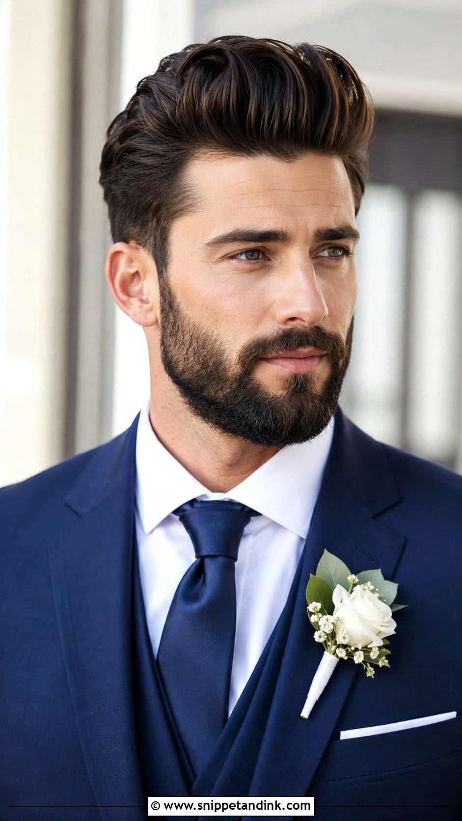 Classic Pompadour With Beard - Snippet and Ink - 20 Mens Wedding Hairstyles
