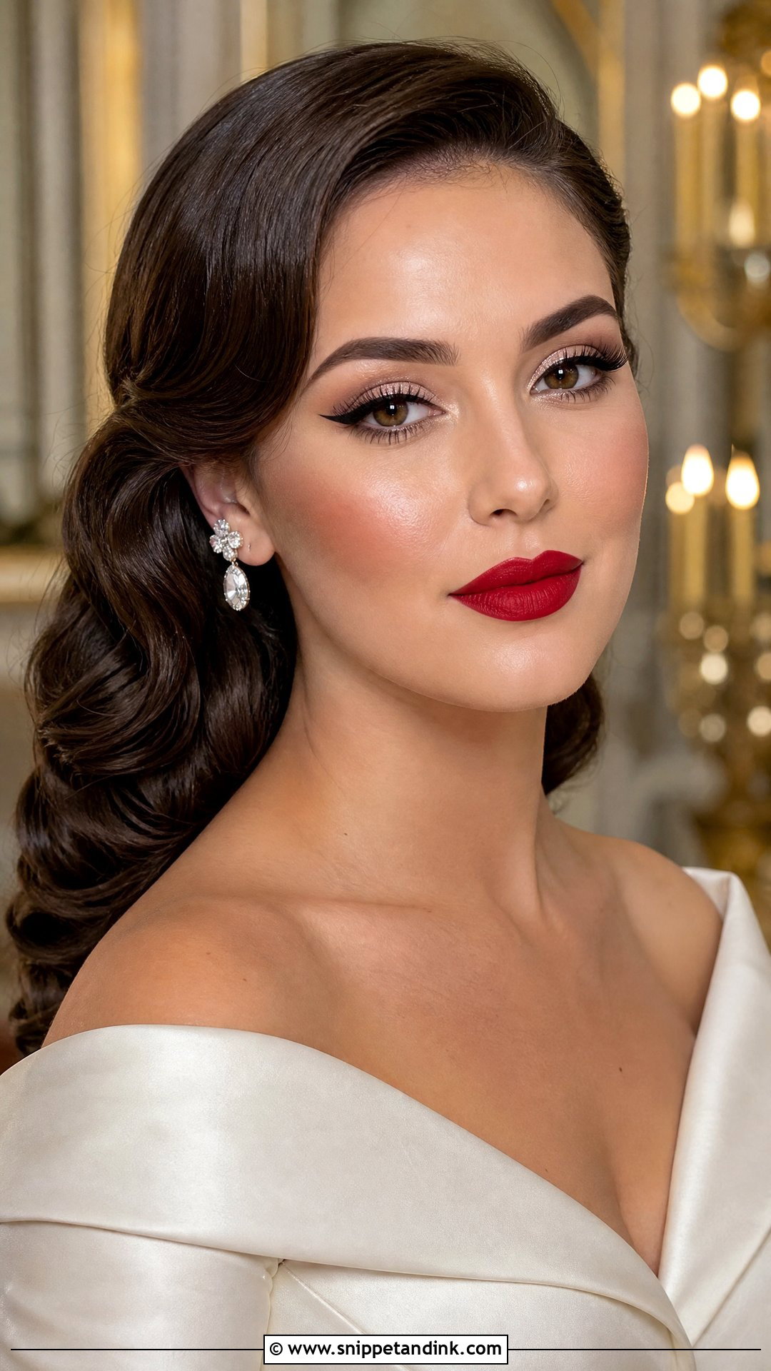 Classic Red Bridal Makeup - Snippet and Ink - 20 Bride Lipstick Ideas