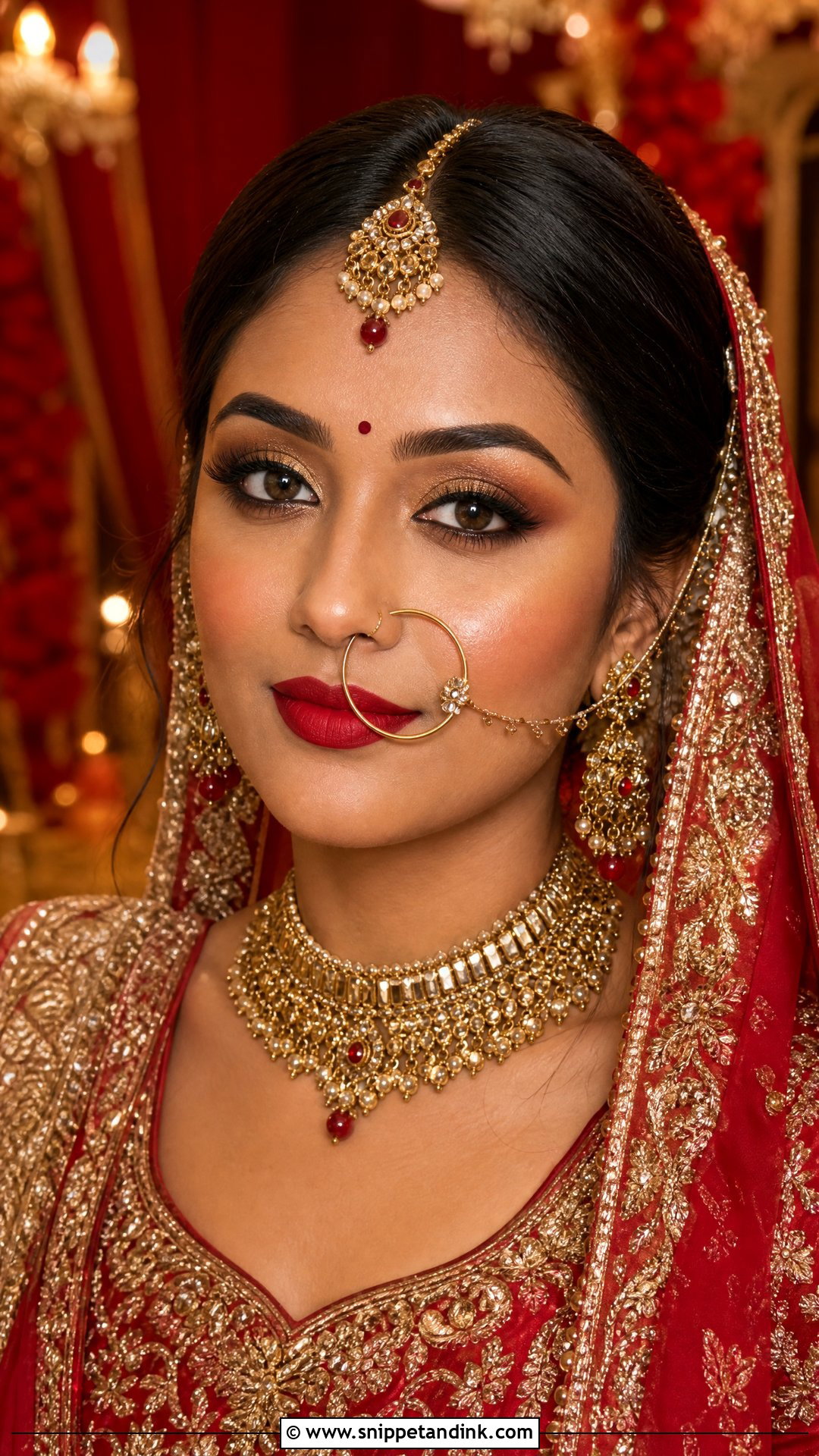 Classic Red Hindu Wedding Makeup - Snippet and Ink - 20 Hindu Wedding Makeup Ideas
