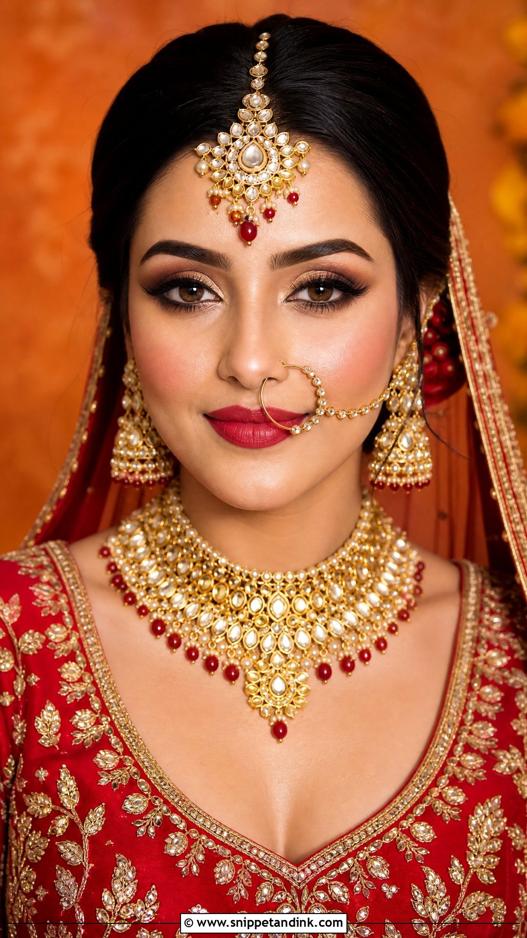 Classic Red Lehenga Indian Bridal Makeup - Snippet and Ink - 25 Latest Indian Bridal Makeup Ideas