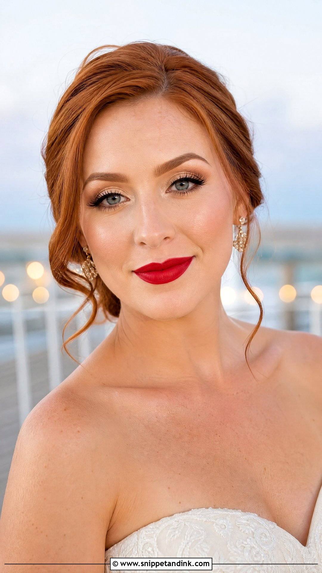 Classic Red Lip Beach Wedding Makeup - Snippet and Ink - 25 Beach Wedding Makeup Ideas