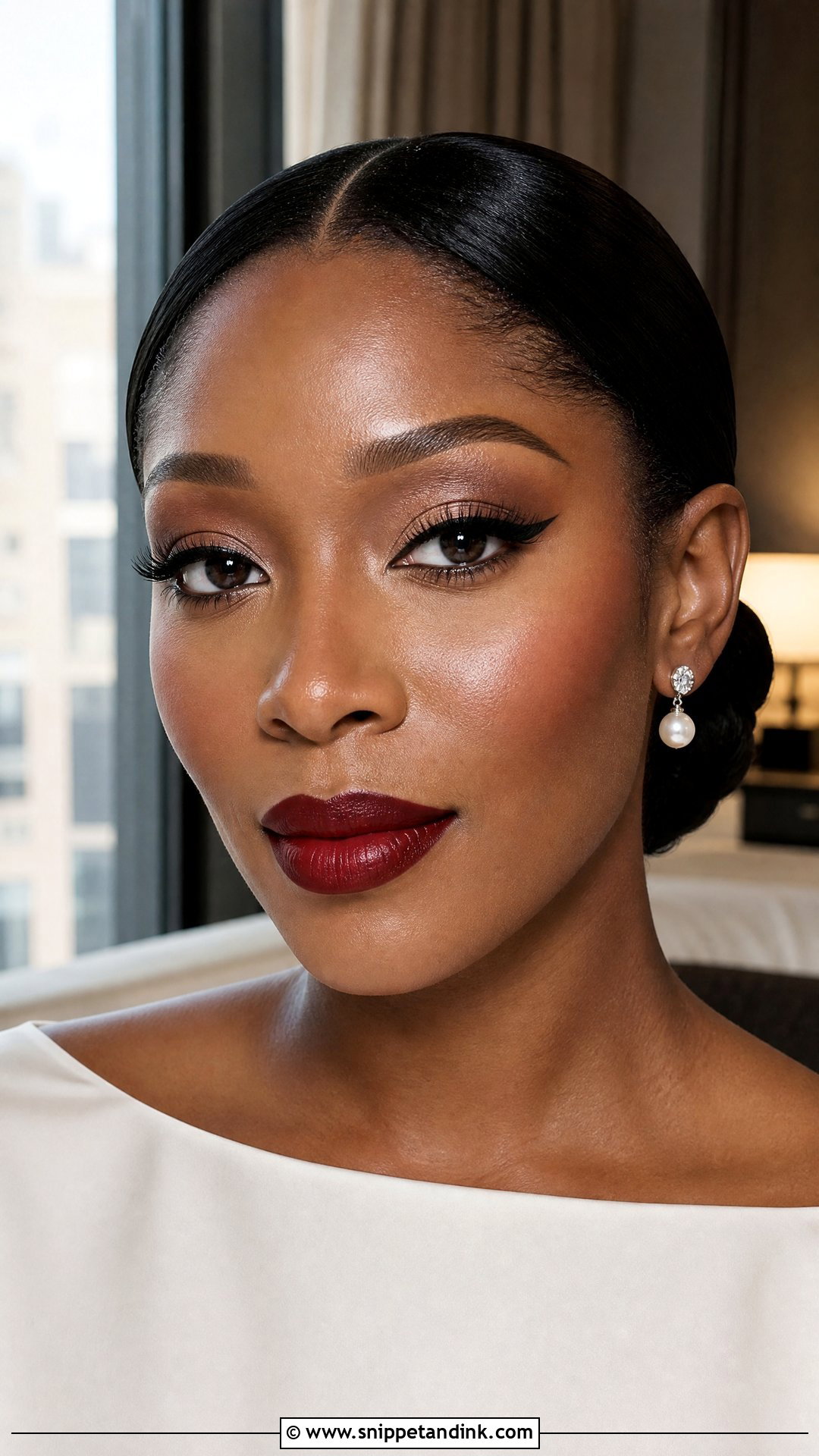 Classic Red Lip Black Wedding Makeup - Snippet and Ink - 20 Black Wedding Makeup Dark Skin Girl Ideas