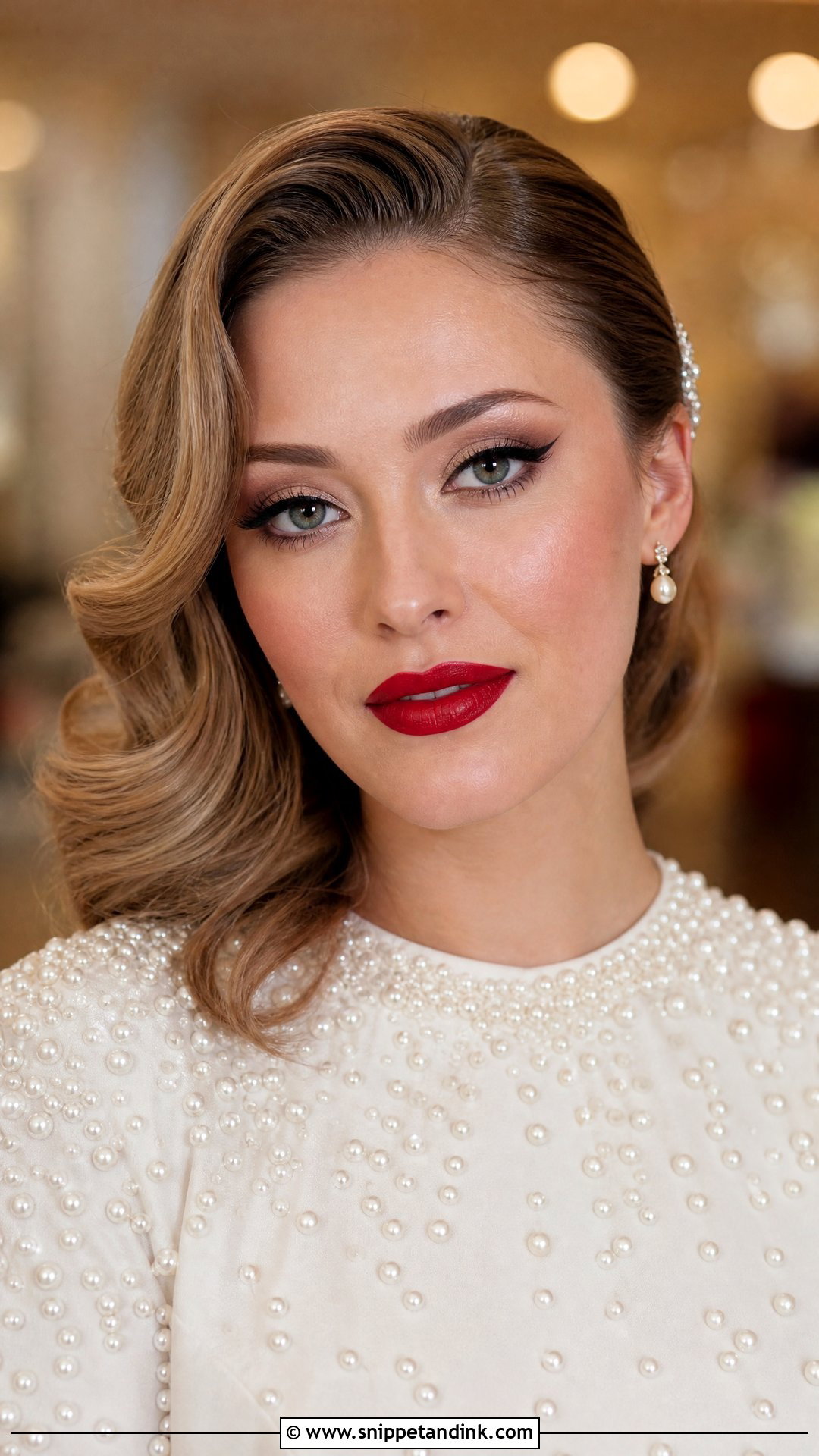 Classic Red Lip Bridal Makeup - Snippet and Ink - 20 Bridal Look Makeup Ideas