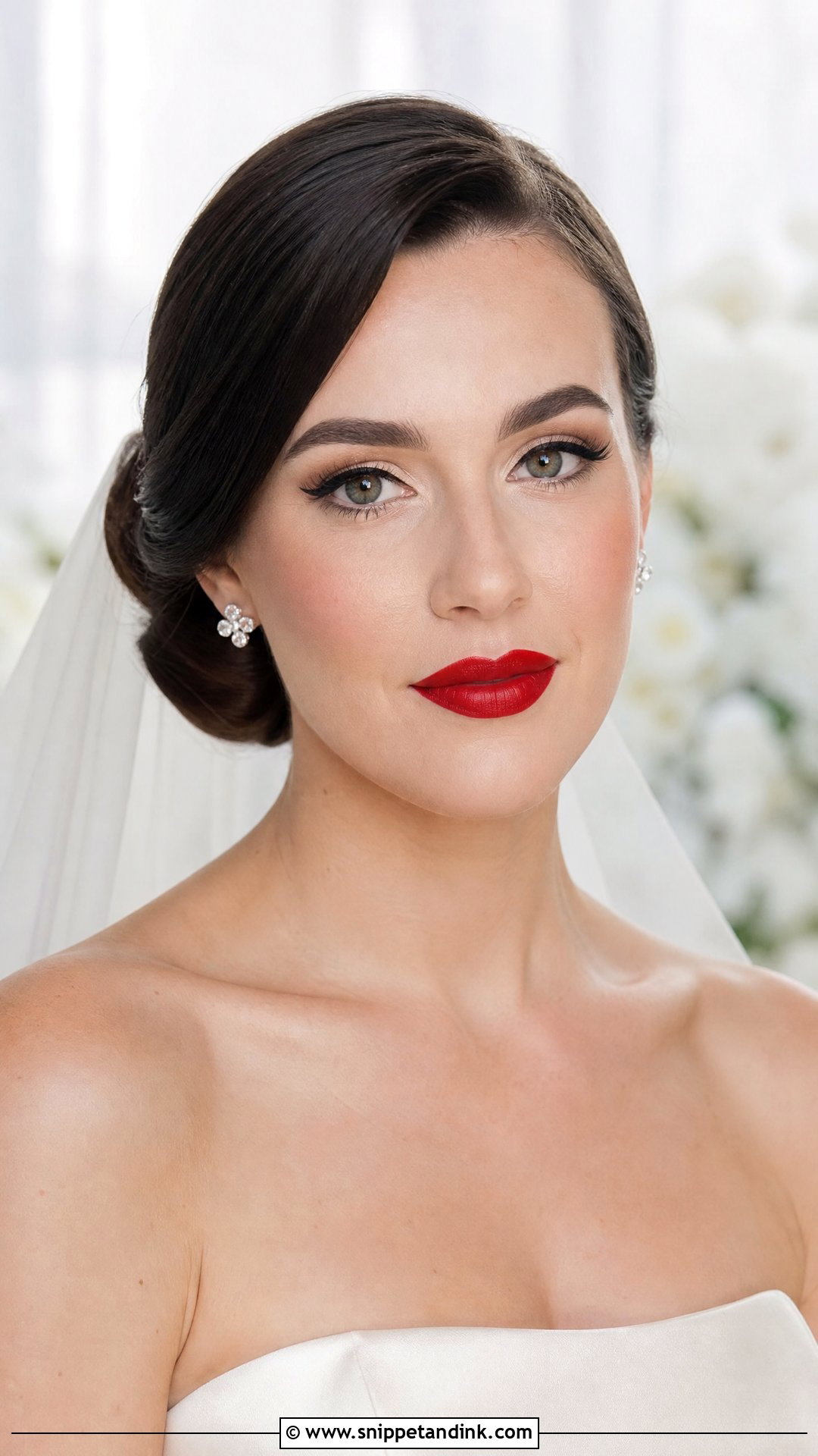 Classic Red Lip Bridal Makeup - Snippet and Ink - 20 Makeup Looks for Wedding Bride