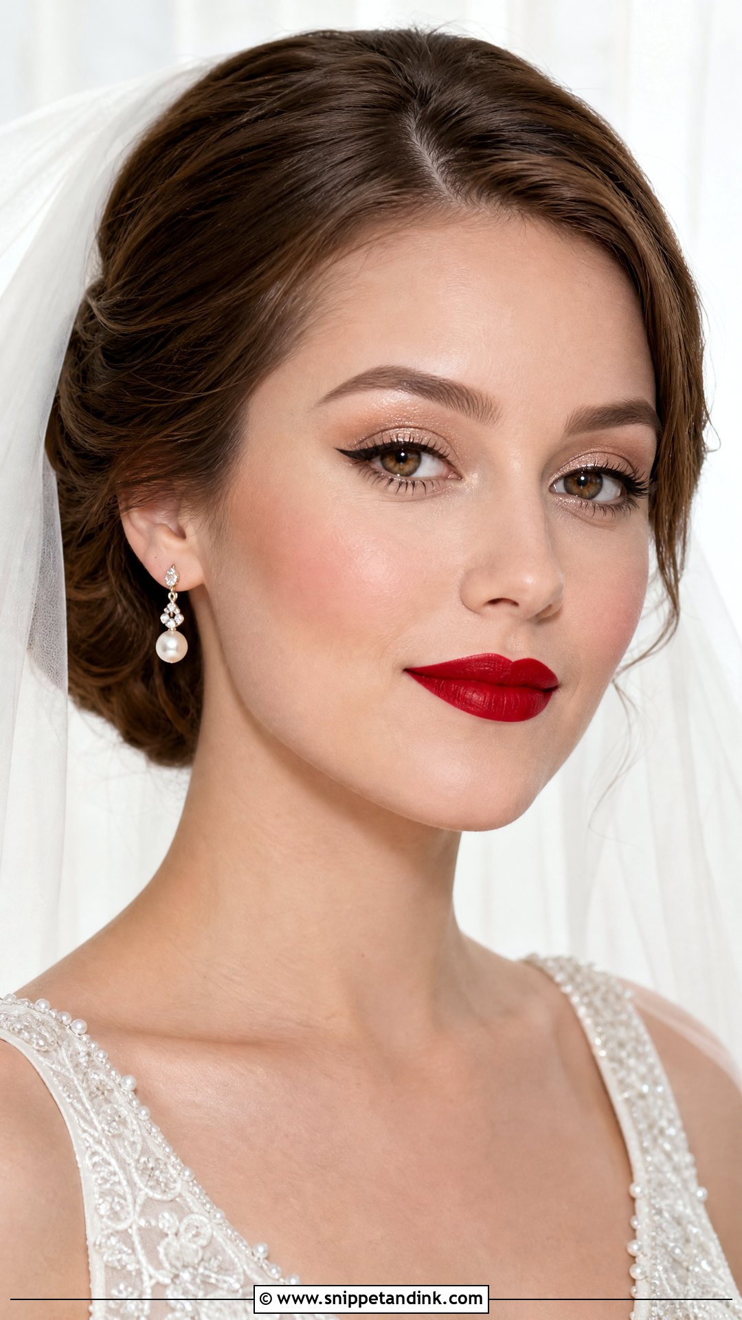 Classic Red Lip Bridal Makeup - Snippet and Ink - 20 Red Lip Bridal Makeup Ideas