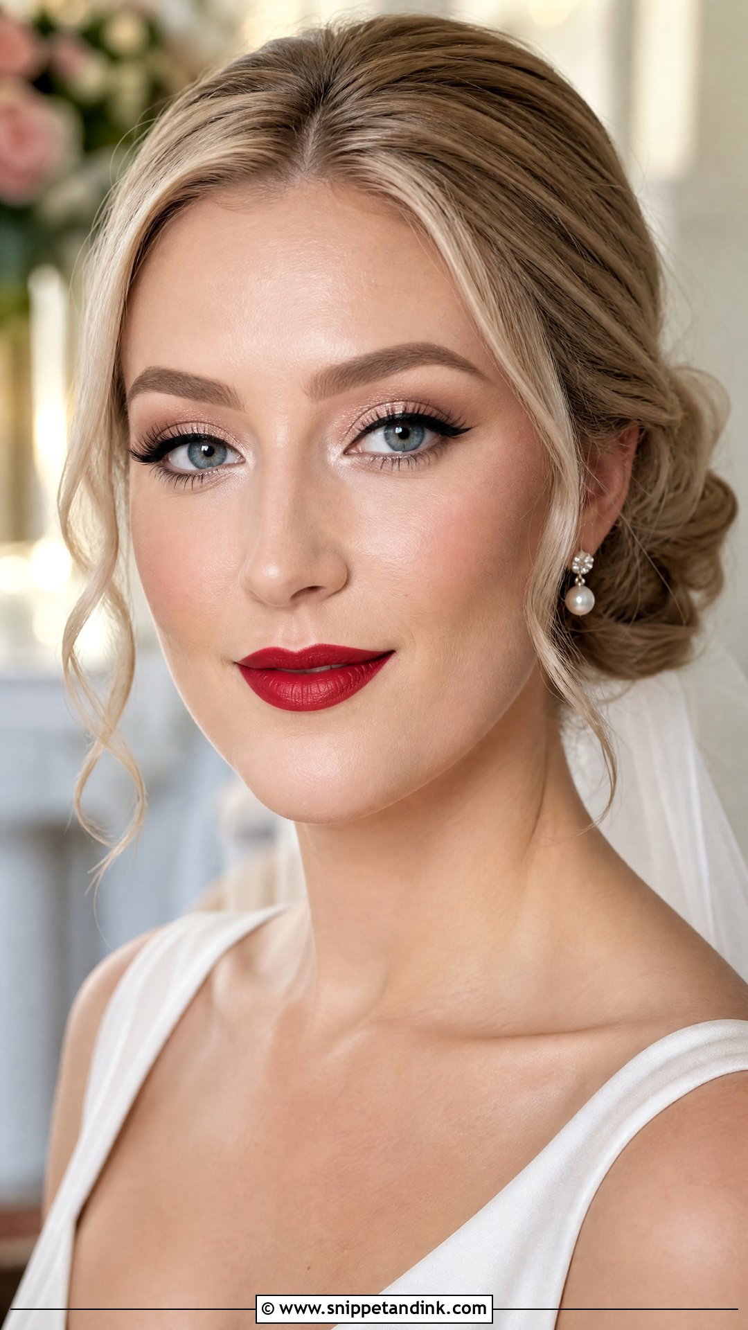 Classic Red Lip Bridal Makeup - Snippet and Ink - 20 Red Lipstick Bridal Makeup Ideas