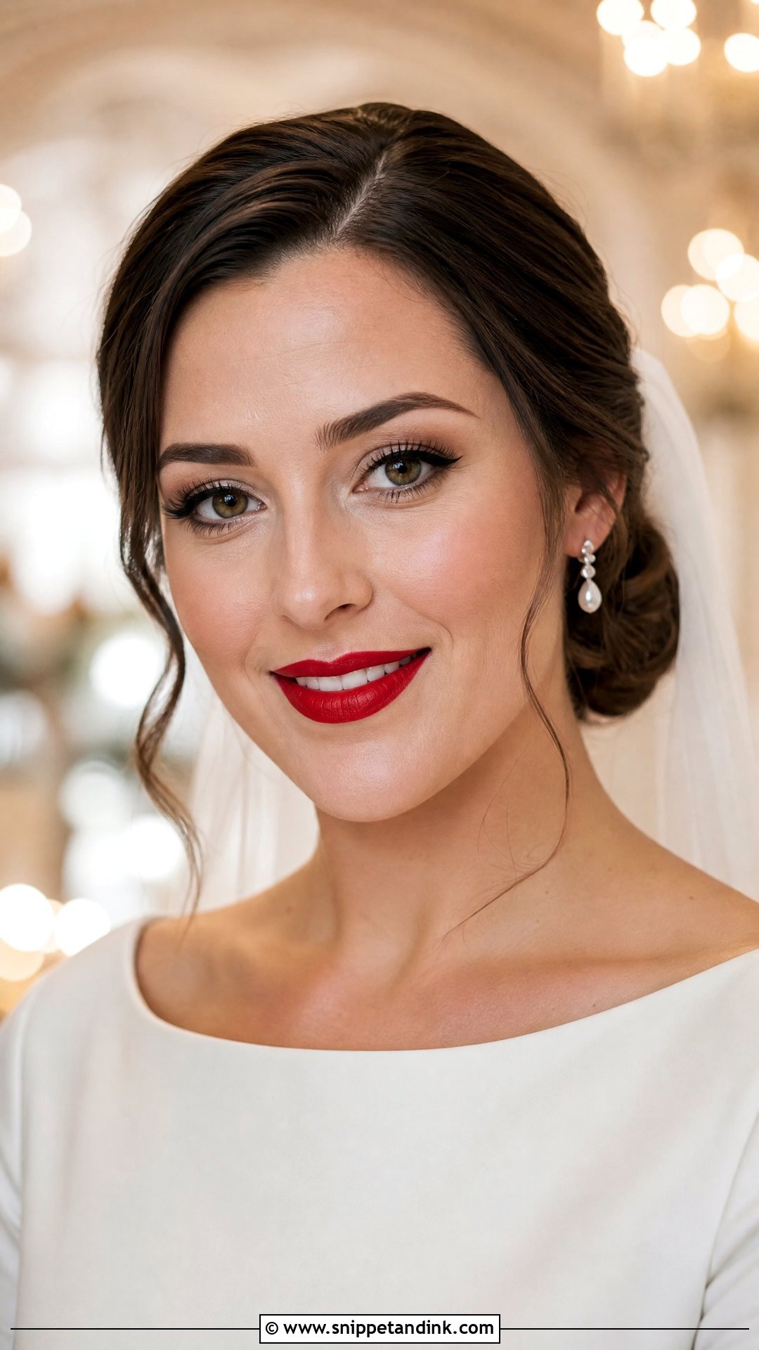 Classic Red Lip Bridal Makeup - Snippet and Ink - 20 Simple Bridal Makeup Look Ideas