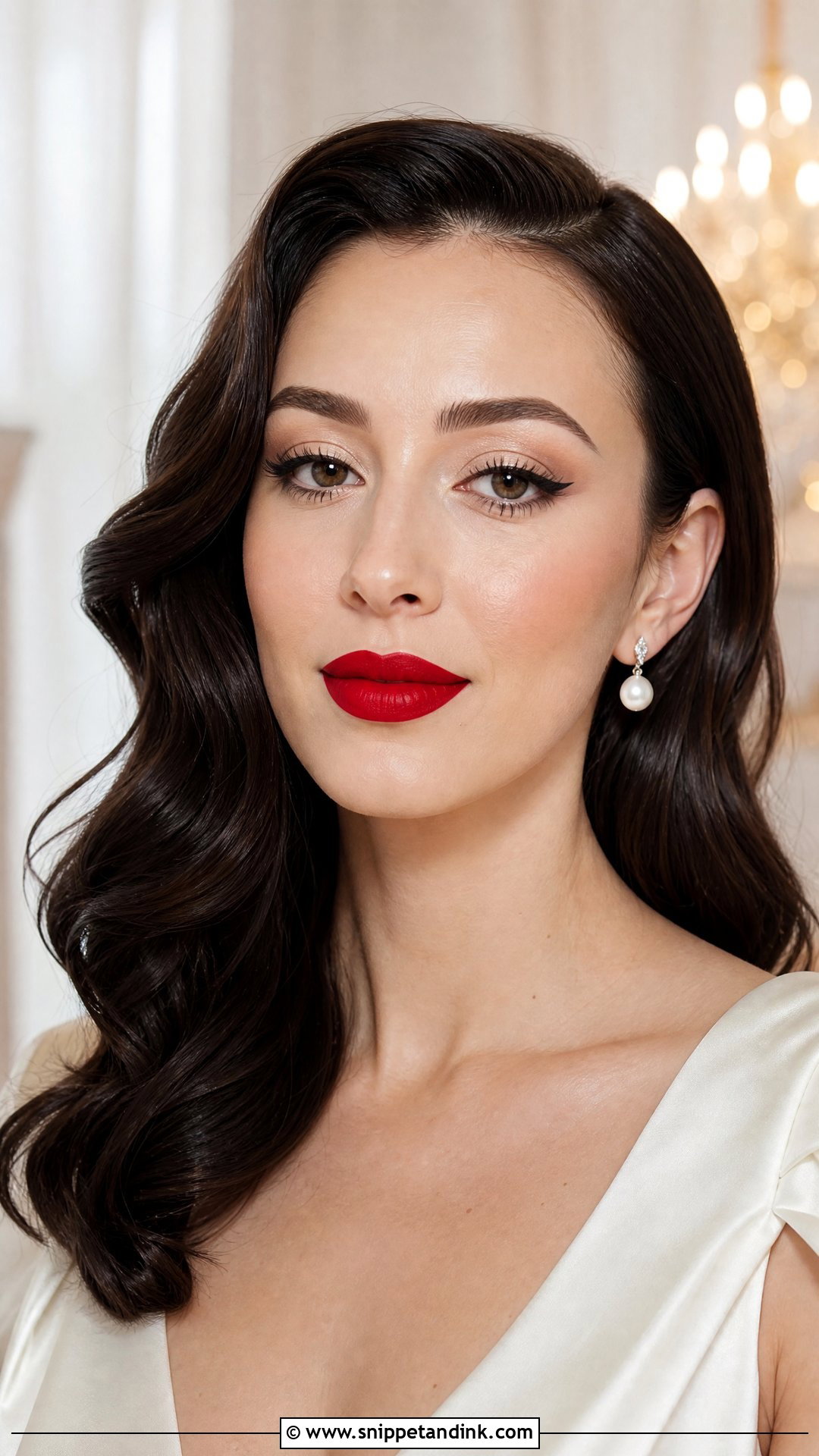 Classic Red Lip Bridal Makeup - Snippet and Ink - 20 Timeless Bridal Makeup Ideas