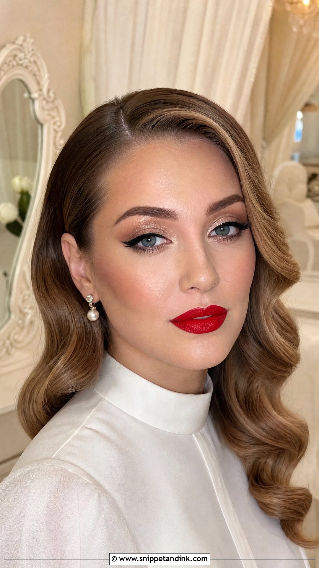 Classic Red Lip Bridal Makeup - Snippet and Ink - 25 Bridal Makeup Inspiration Ideas