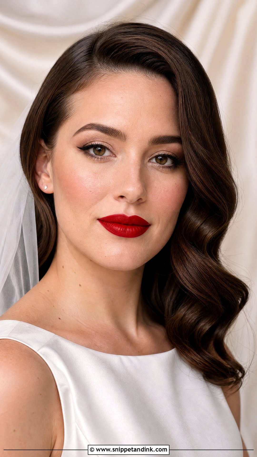 Classic Red Lip Bridal Makeup - Snippet and Ink - 25 Glam Bridal Makeup Ideas