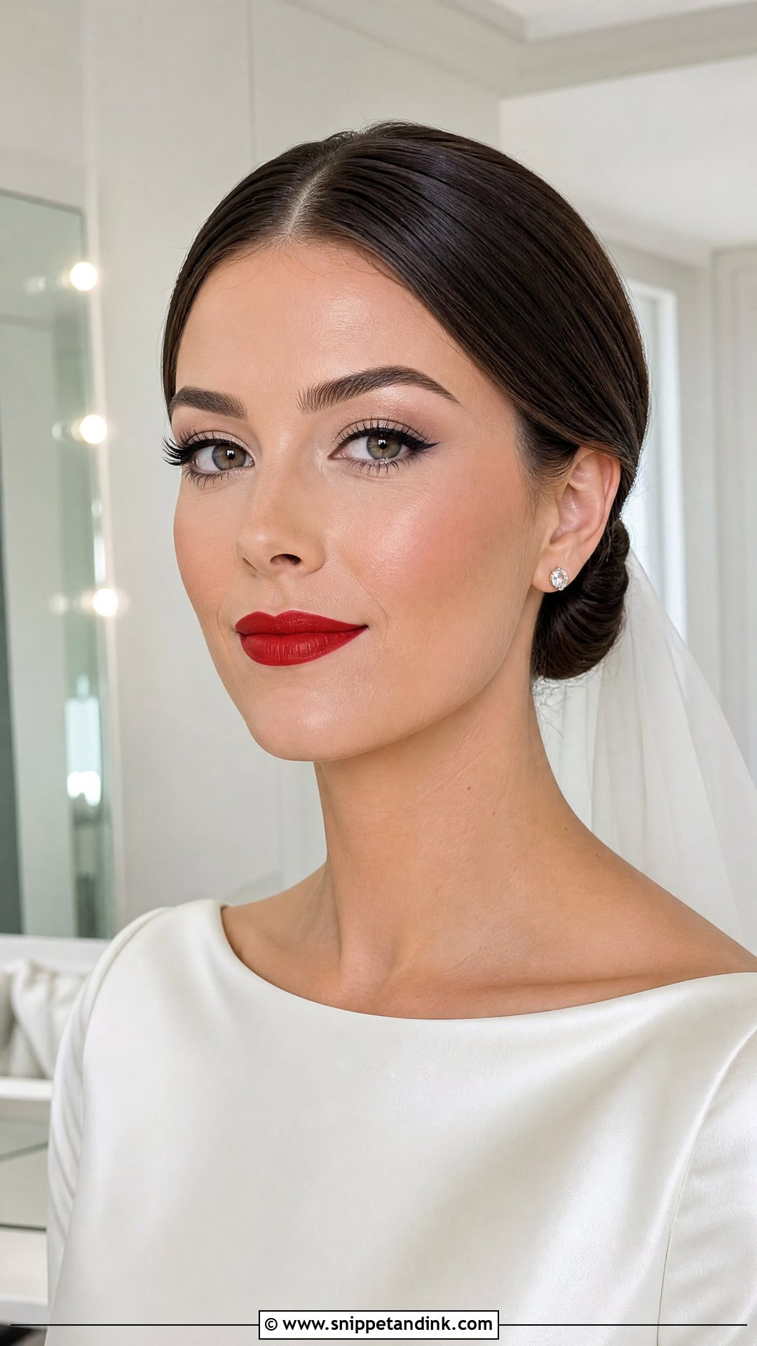 Classic Red Lip Bridal Makeup - Snippet and Ink - 20 Classy Bridal Makeup Ideas