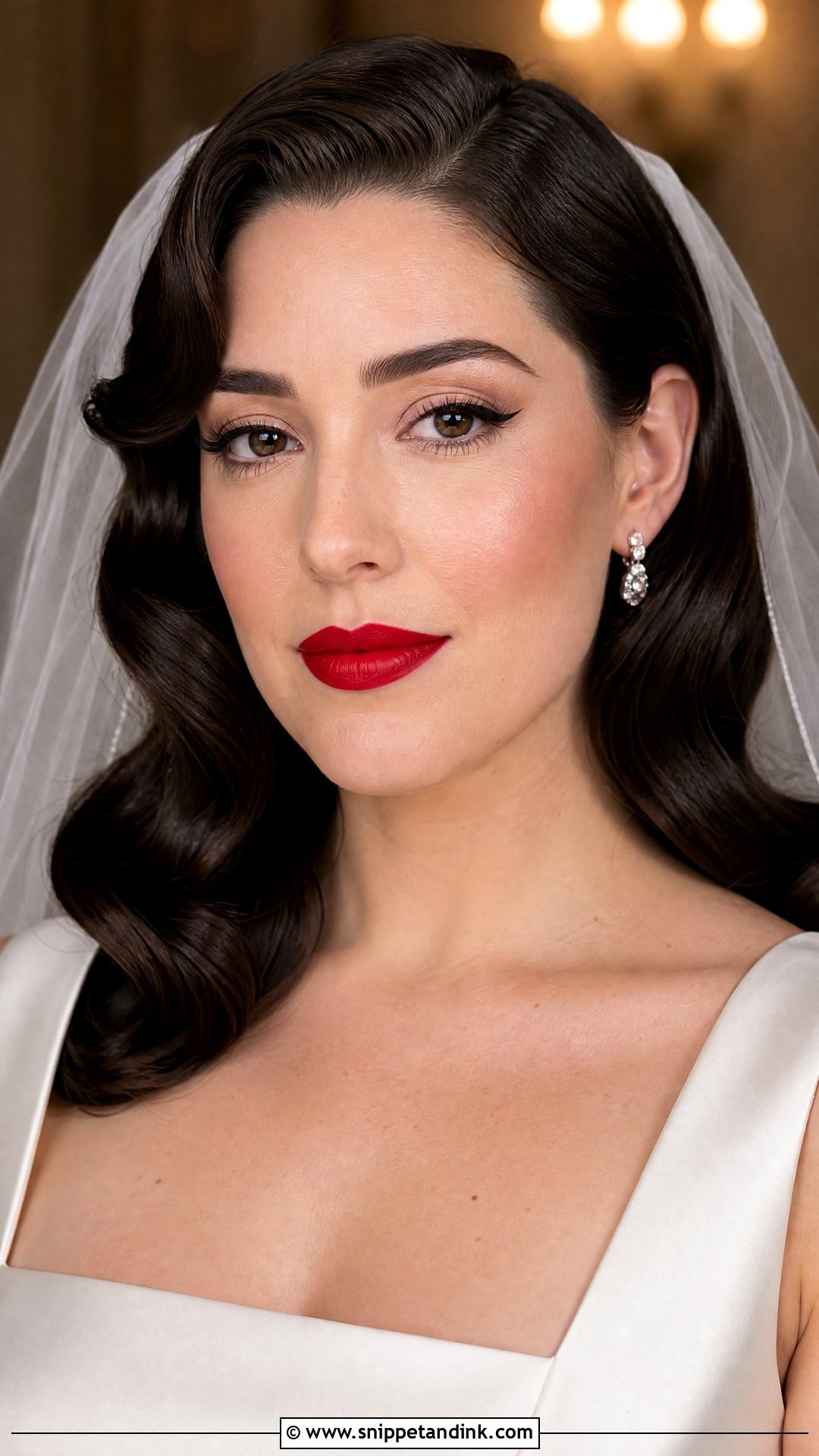 Classic Red Lip Bridal Makeup - Snippet and Ink - 20 Glam Bridal Makeup Looks