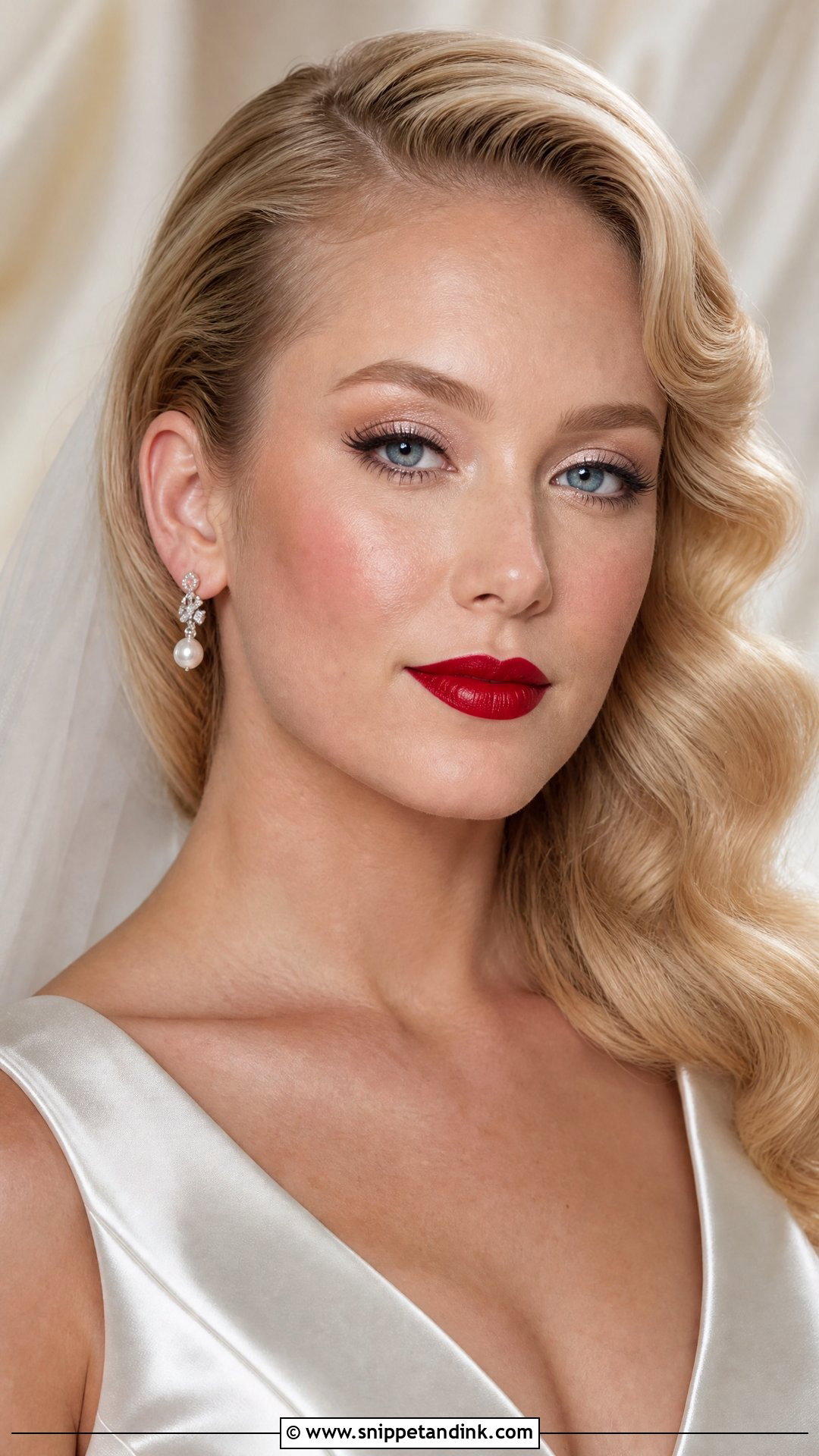 Classic Red Lip Bridal Makeup For Blondes Blue Eyes - Snippet and Ink - 20 Bridal Makeup for Blondes Blue Eyes