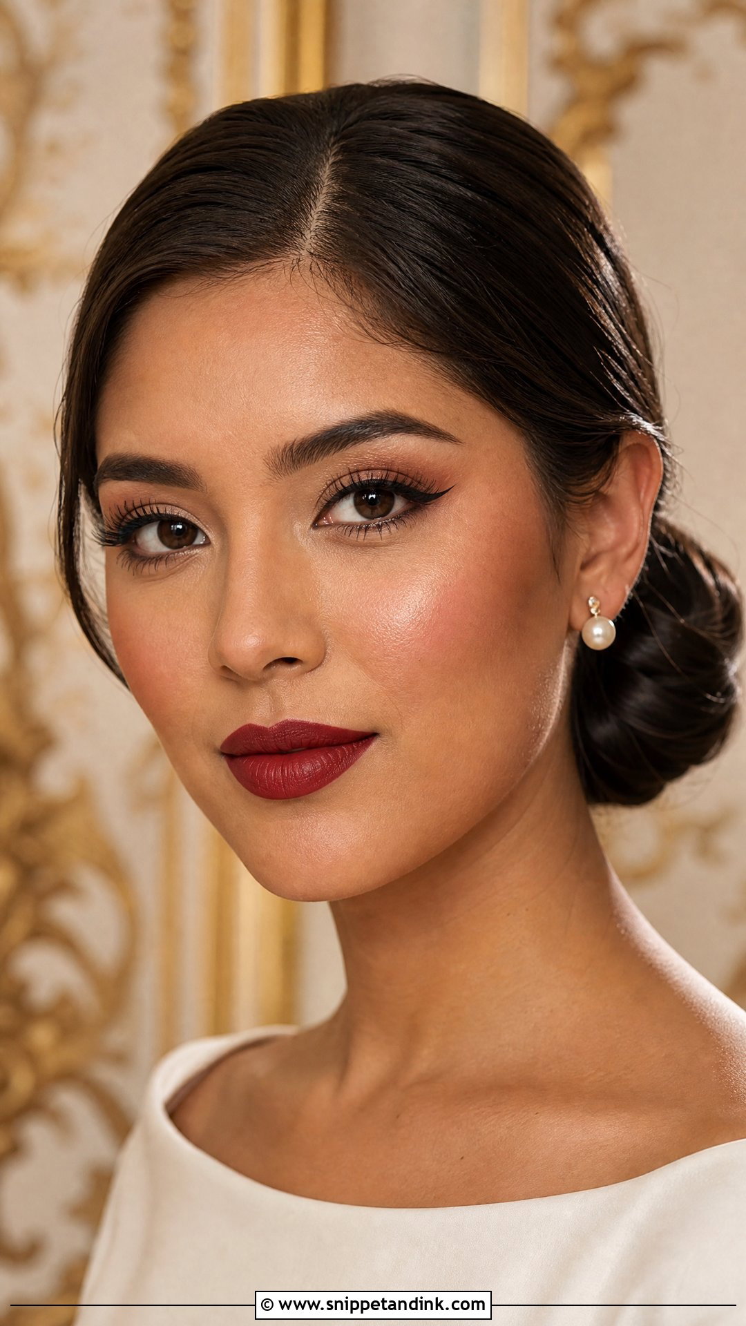 Classic Red Lip Bridal Makeup For Brown Skin - Snippet and Ink - 25 Bridal Makeup for Brown Skin Ideas