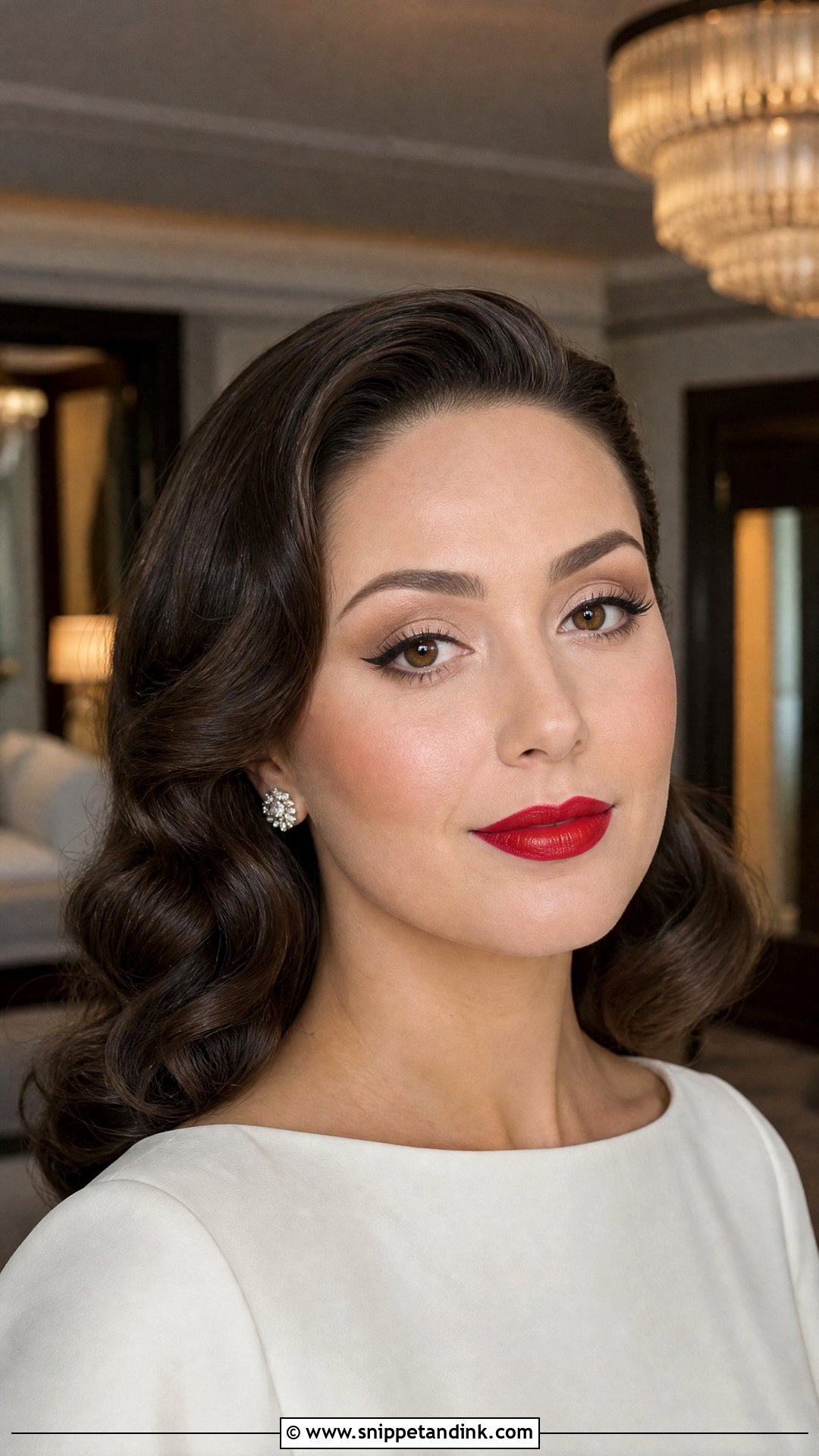 Classic Red Lip Bridal Makeup For Hazel Eyes Brunettes - Snippet and Ink - 20 Bridal Makeup for Hazel Eyes Brunettes