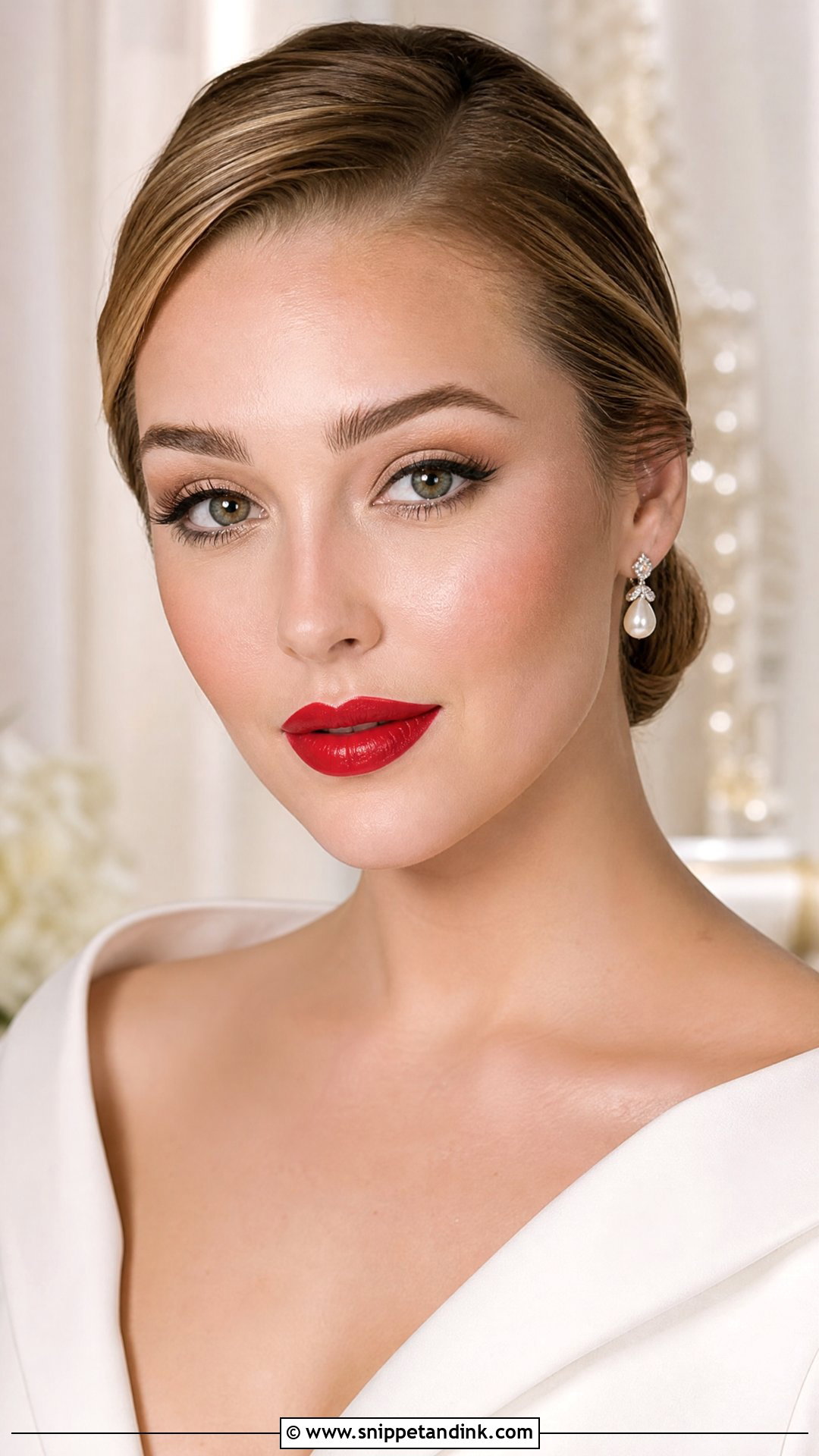 Classic Red Lip Bridal Makeup For Hooded Eyes - Snippet and Ink - 25 Bridal Makeup Hooded Eyes